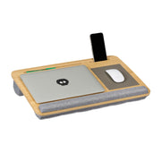 Laptopkissen Handgelenkauflage & Mauspad Hellbraun-Grau von Relaxdays