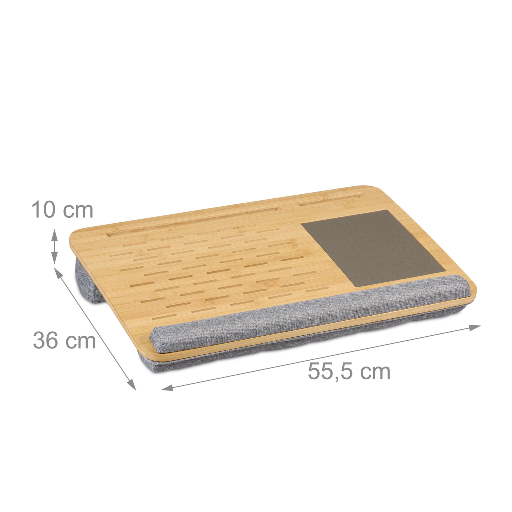 Laptopkissen Handgelenkauflage & Mauspad Hellbraun-Grau von Relaxdays