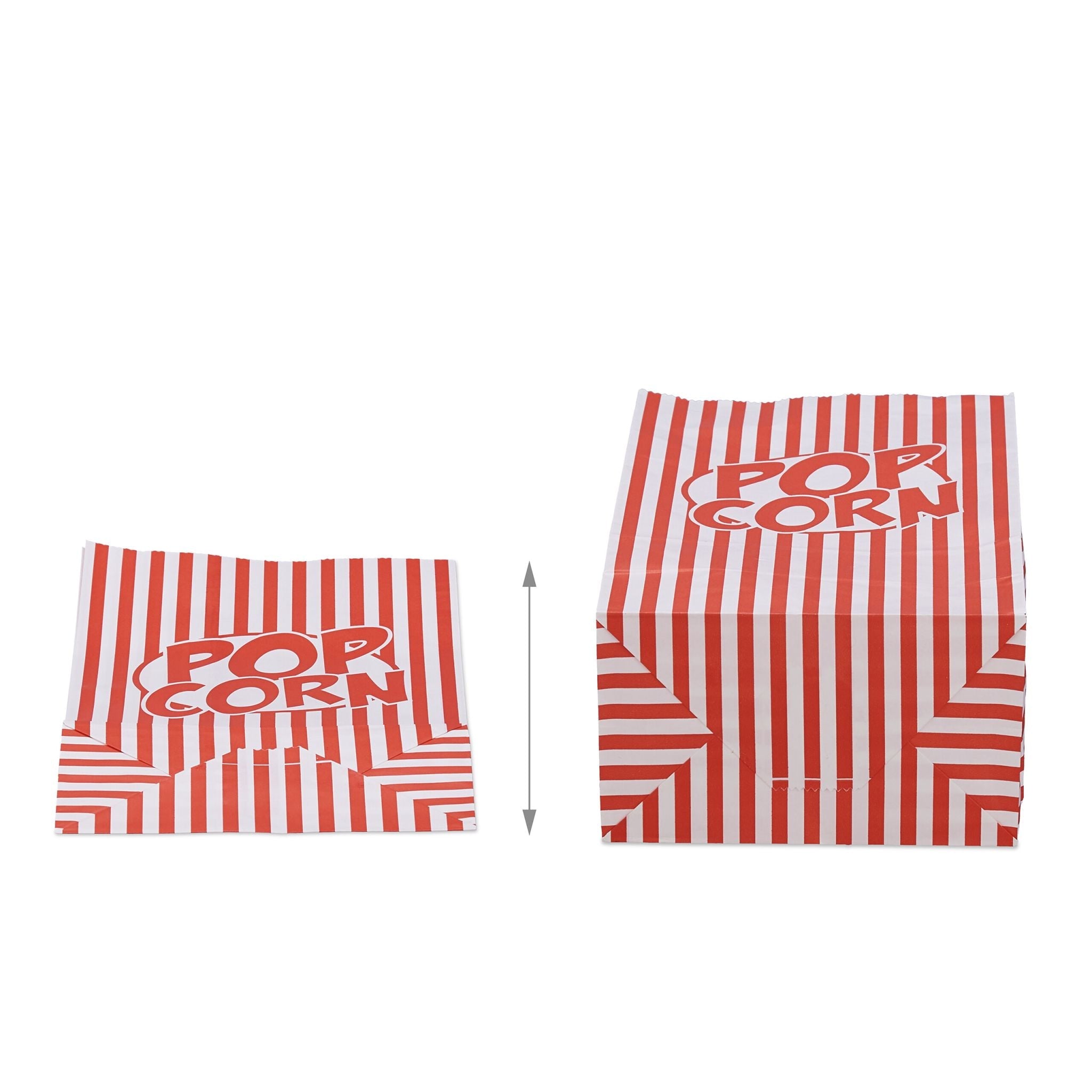 Retro Popcorntüten 240er-Set Weiss-Rot von Relaxdays