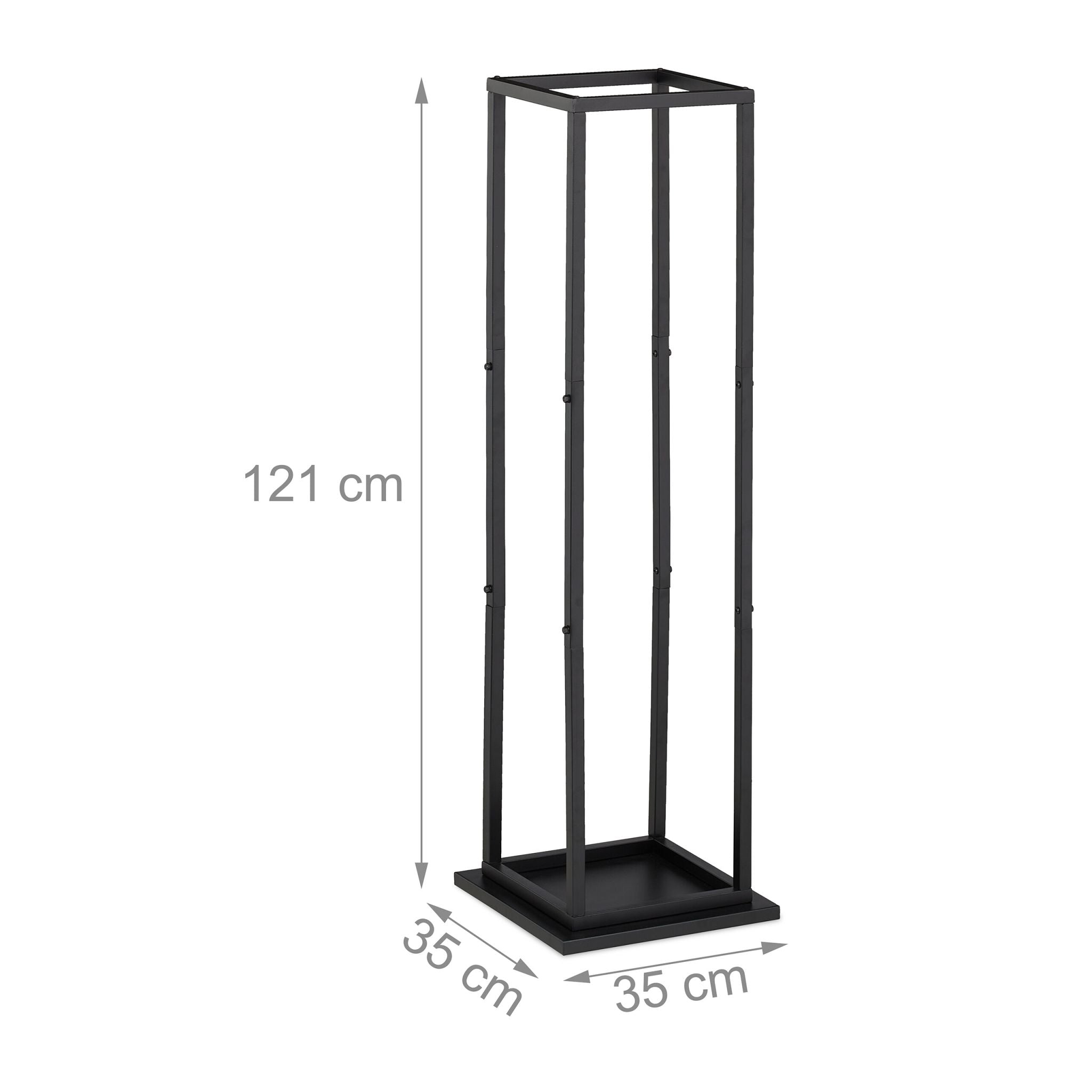 Hohes Kaminholzregal Metall Schwarz von Relaxdays