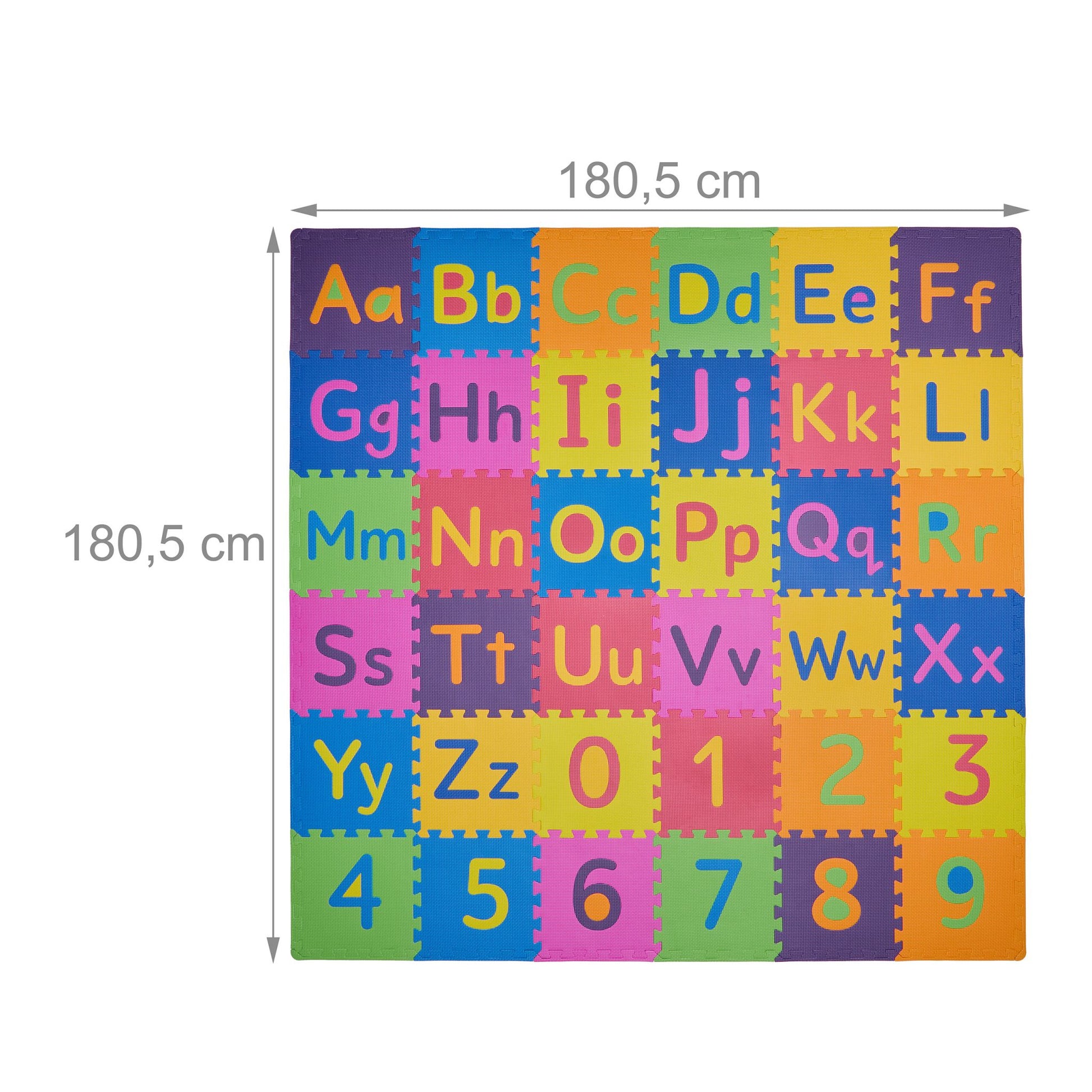 Puzzlematte ABC und Zahlen Blau-Gelb-Rot von Relaxdays