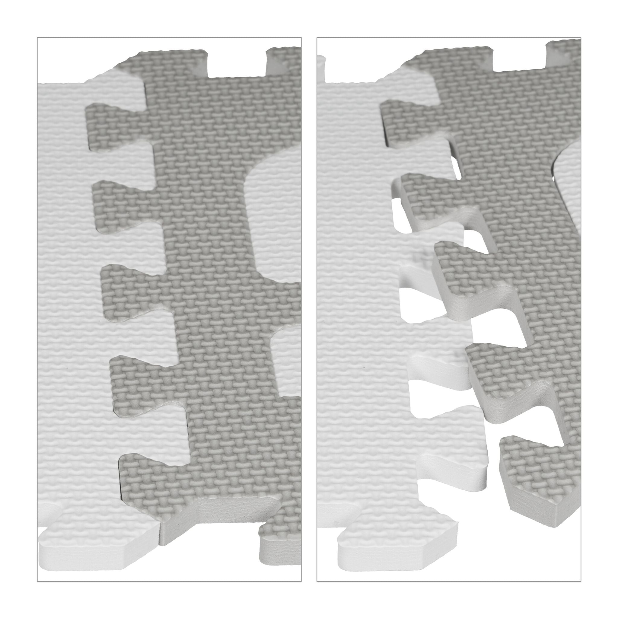Puzzlematte ABC und Zahlen Weiss-Grau von Relaxdays