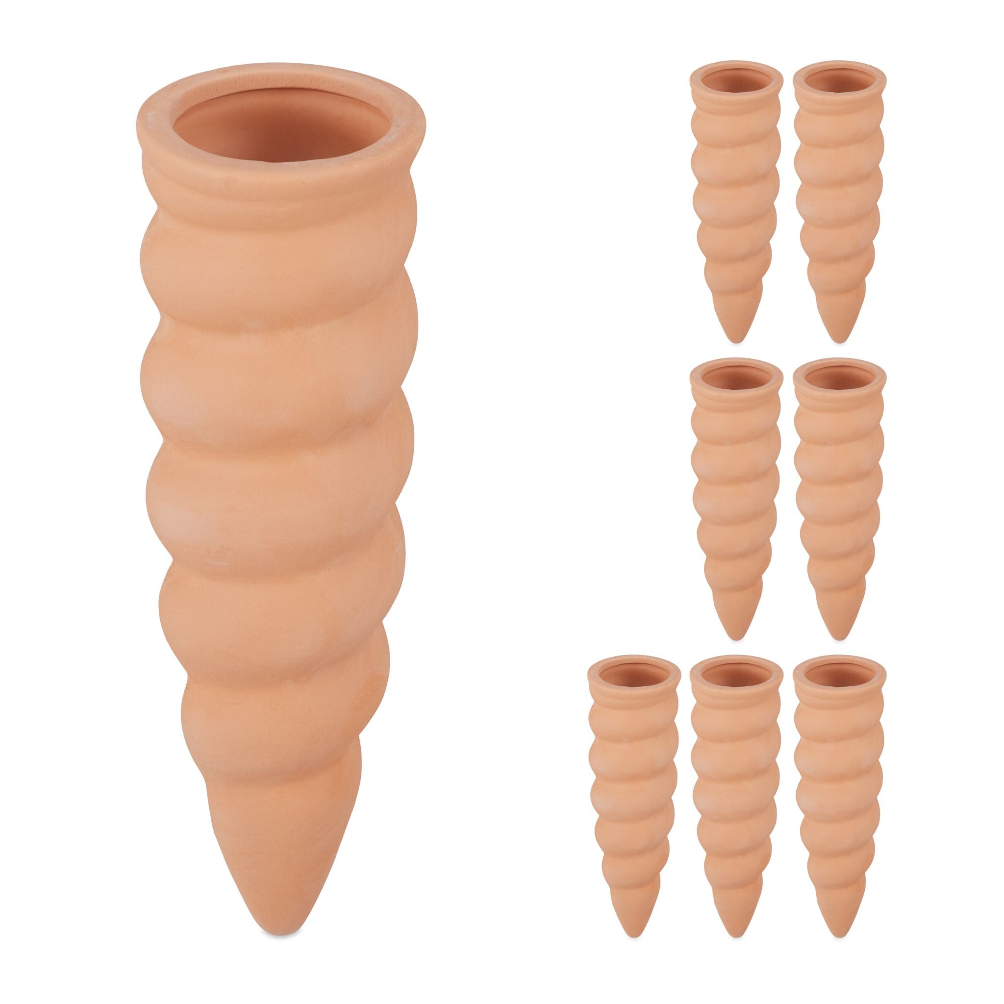Tonkegel Bewässerung 8er-Set Hellbraun von Relaxdays