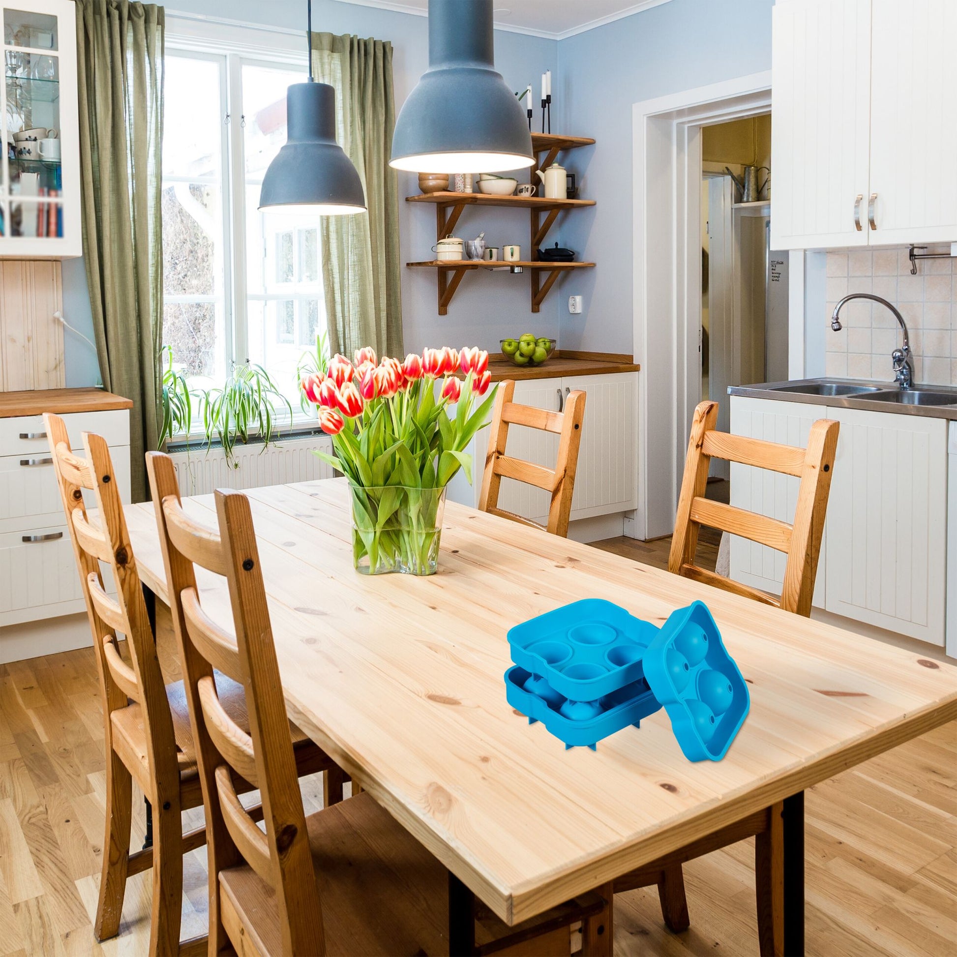 Eiswürfelform Silikon 2er-Set Blau von Relaxdays