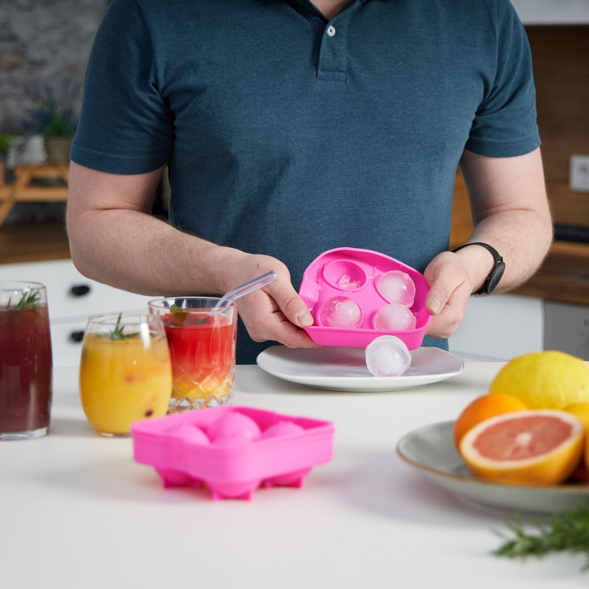 Eiswürfelform Silikon 2er-Set Pink von Relaxdays