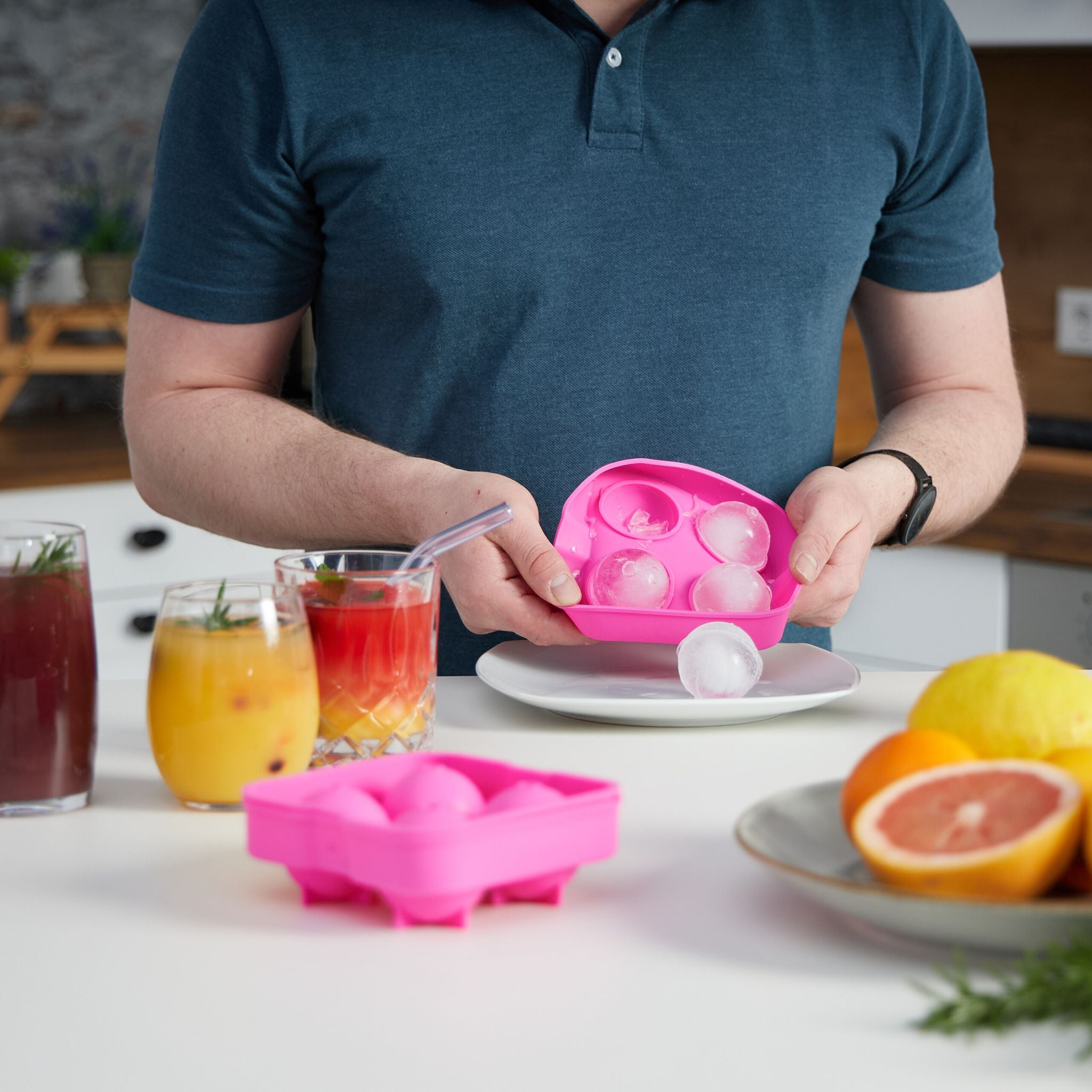 Eiswürfelform Silikon 2er-Set Pink von Relaxdays