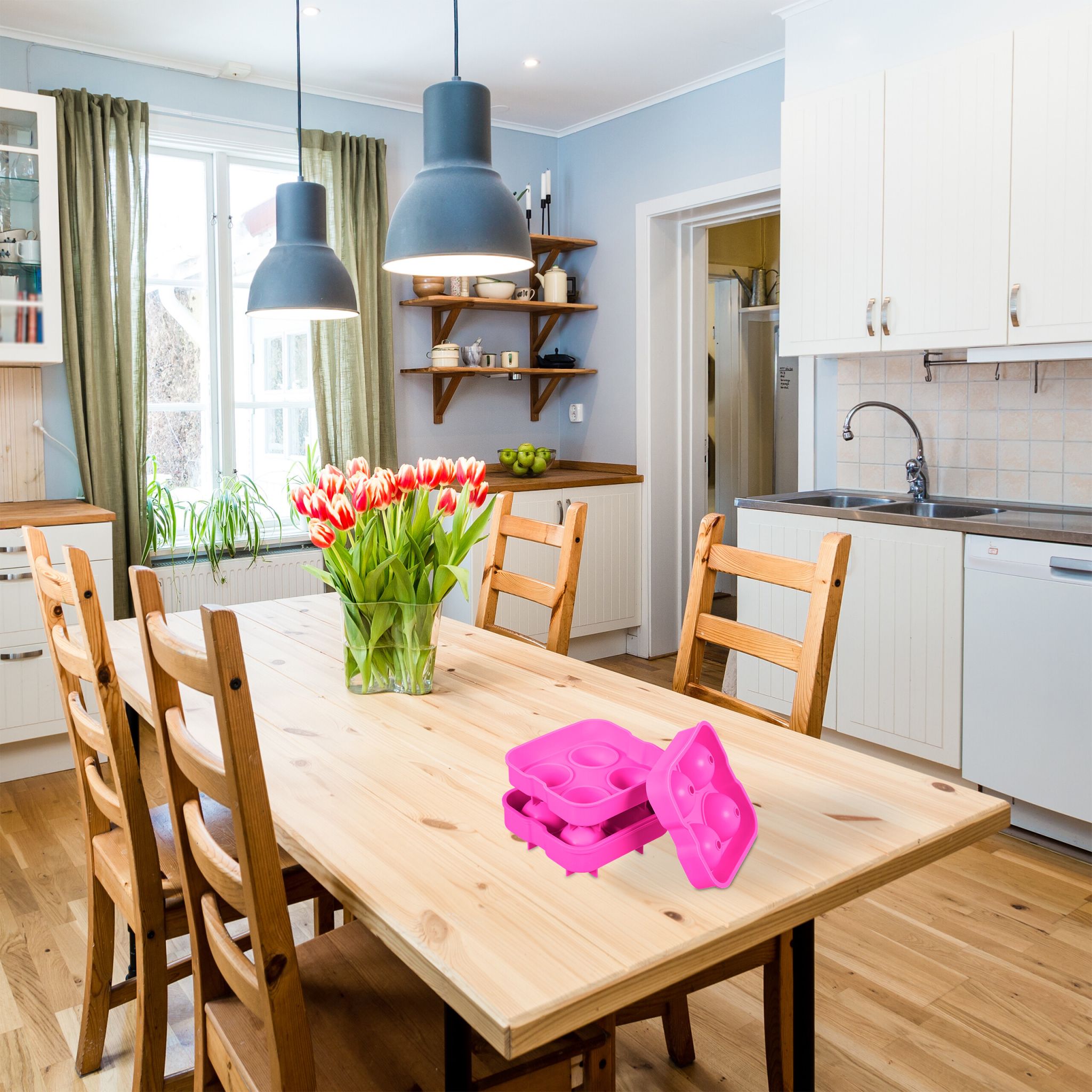 Eiswürfelform Silikon 2er-Set Pink von Relaxdays