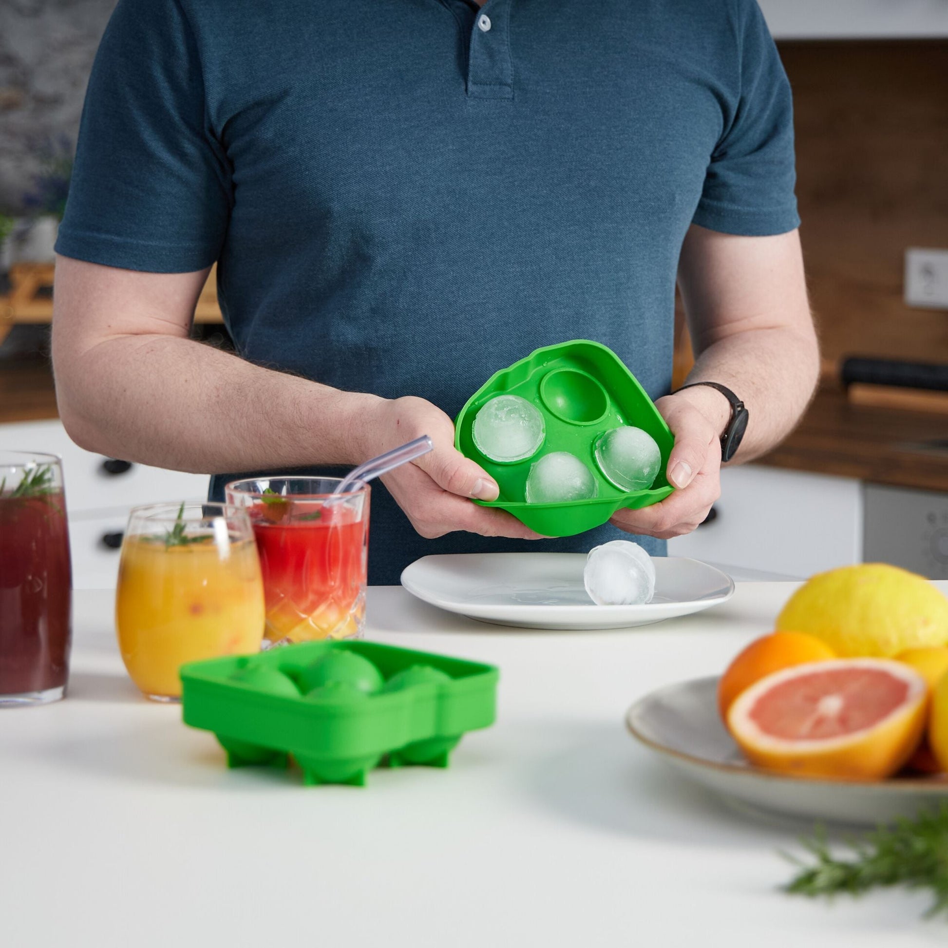 Eiswürfelform Silikon 2er-Set Grün von Relaxdays