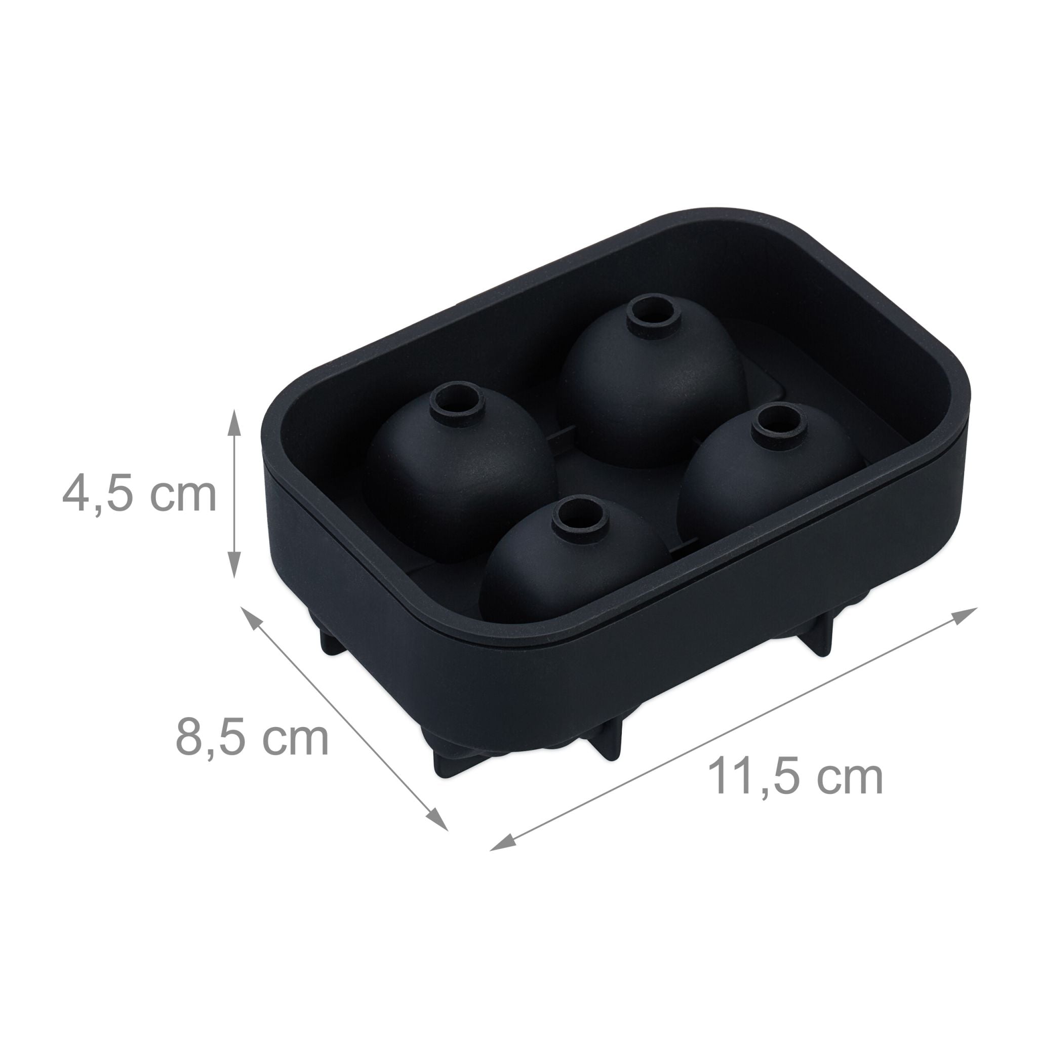 Totenkopf Eiswürfelform 2er-Set Schwarz von Relaxdays