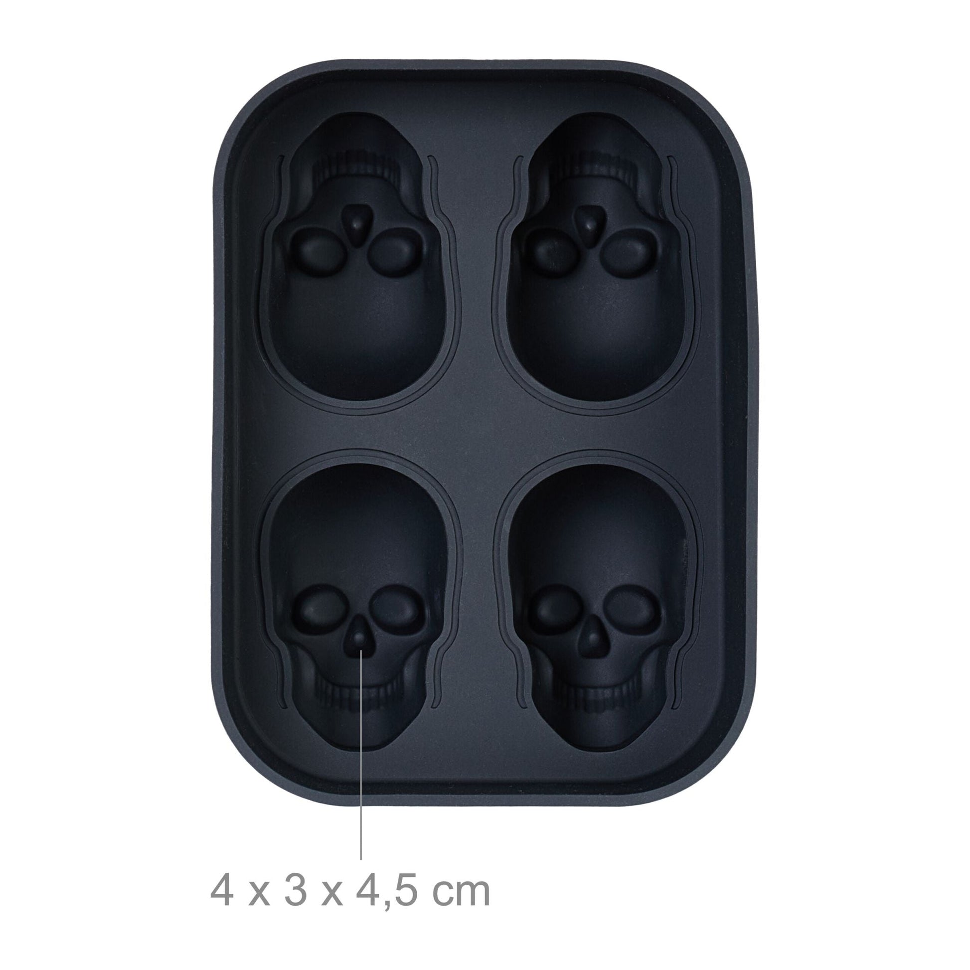Totenkopf Eiswürfelform 2er-Set Schwarz von Relaxdays