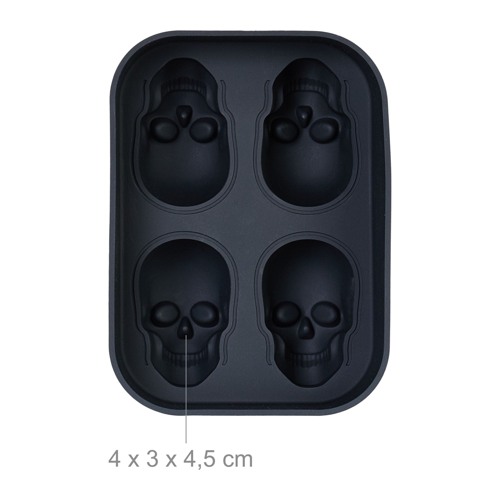 Totenkopf Eiswürfelform 2er-Set Schwarz von Relaxdays