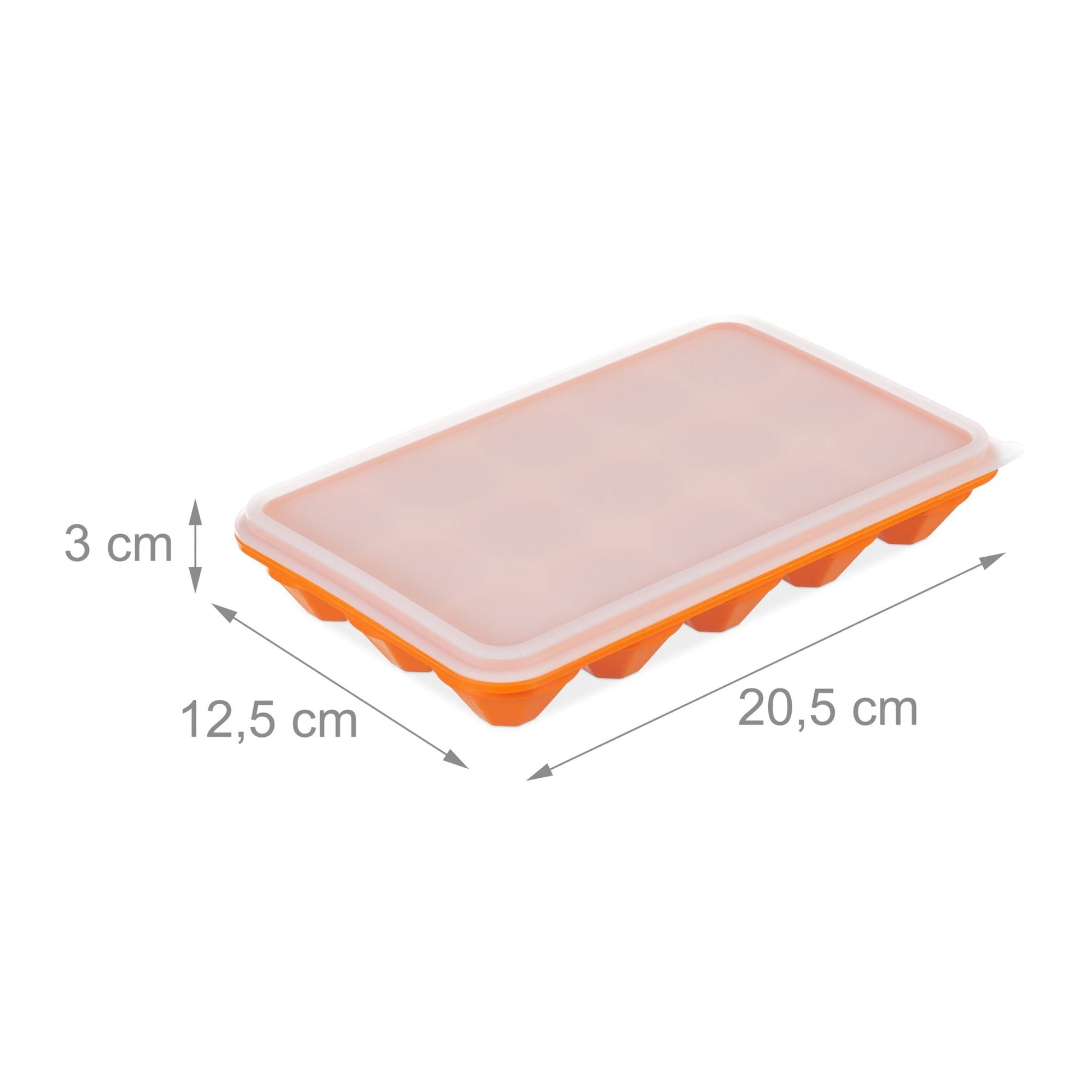 Eiswürfelform 2er-Set Diamant Orange-Transparent von Relaxdays
