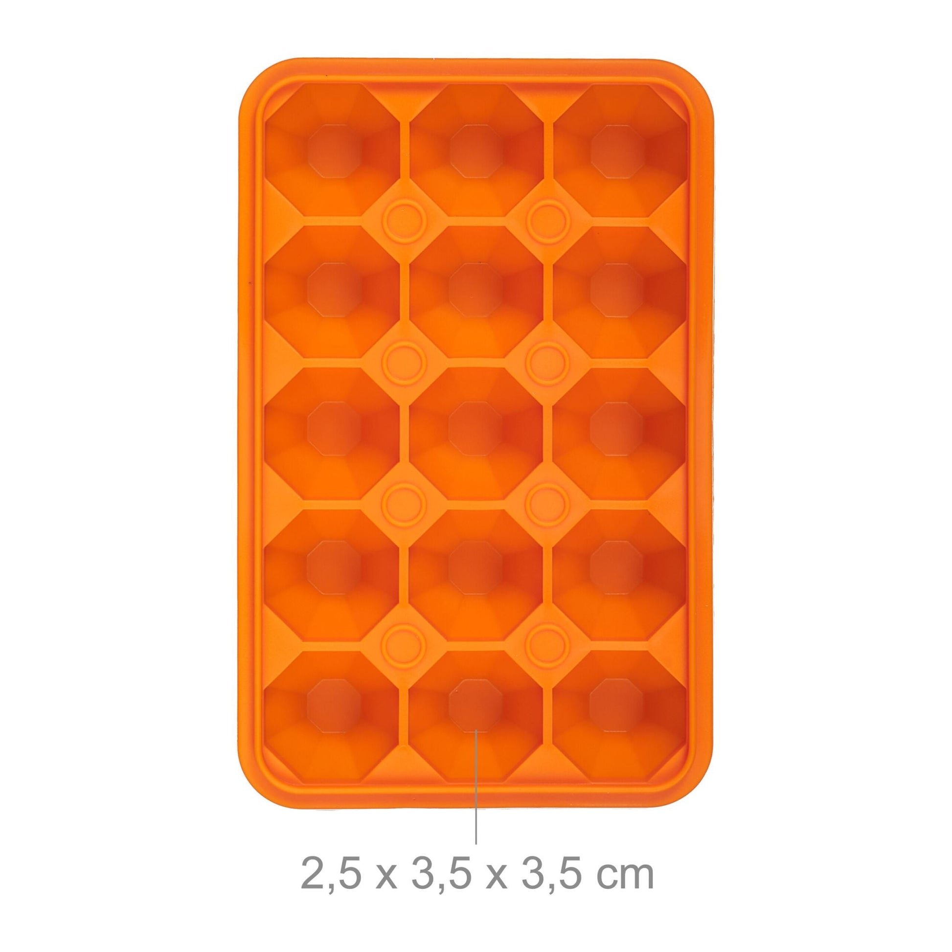 Eiswürfelform 2er-Set Diamant Orange-Transparent von Relaxdays