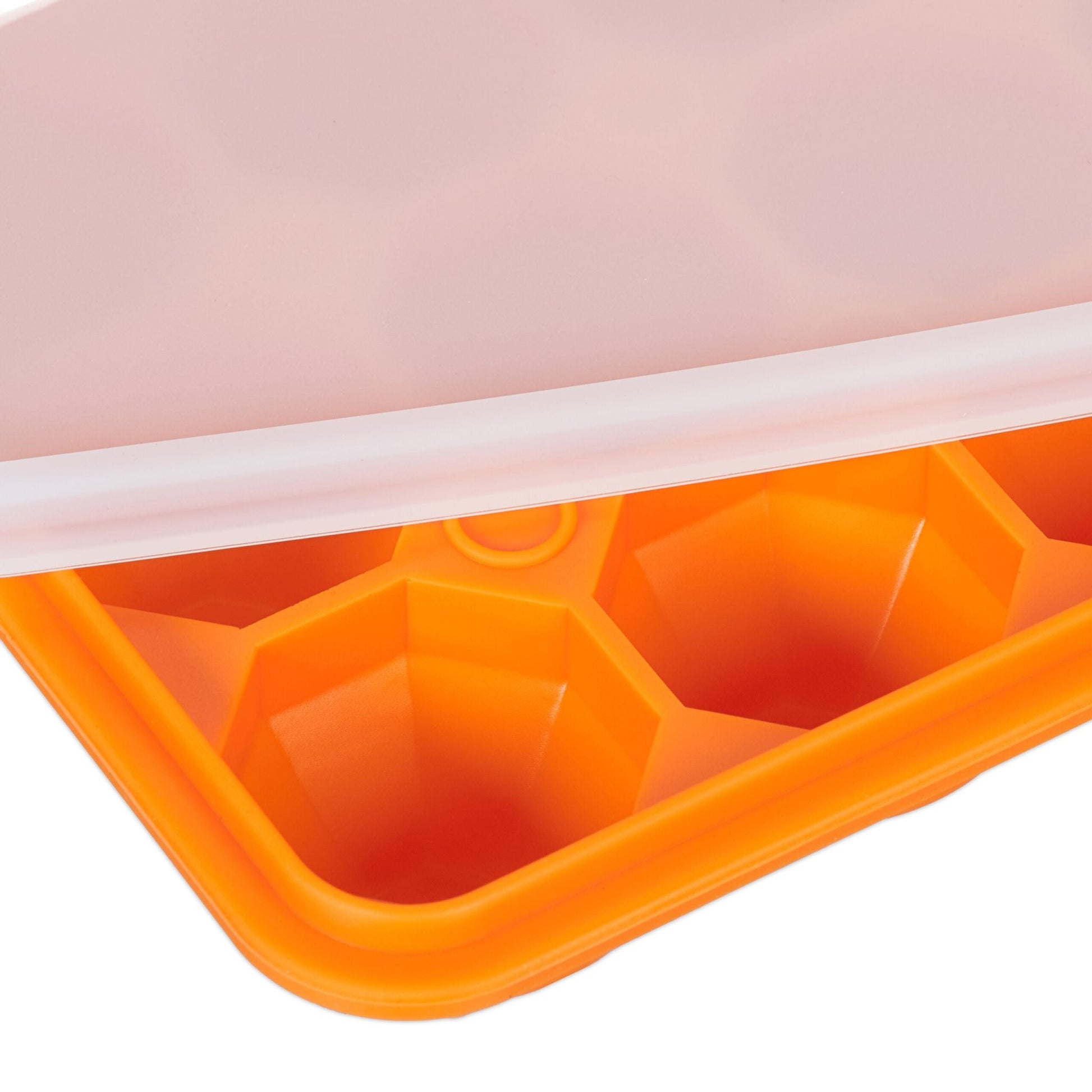 Eiswürfelform 2er-Set Diamant Orange-Transparent von Relaxdays