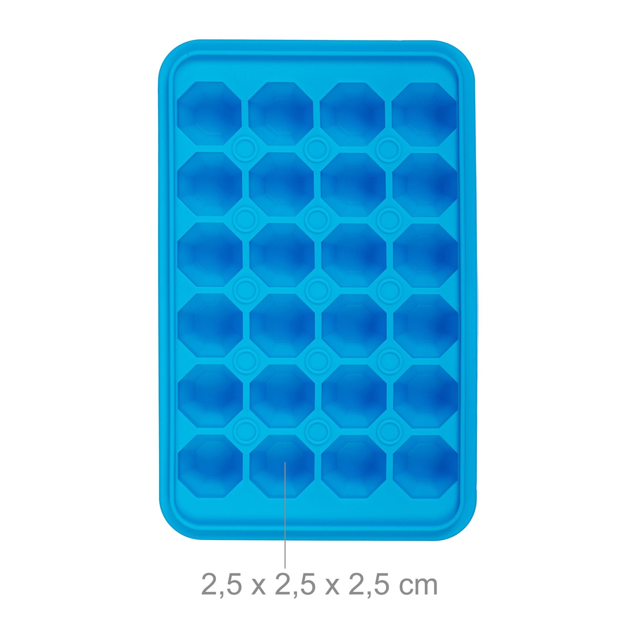 Eiswürfelform 3er-Set Diamant Blau-Transparent von Relaxdays