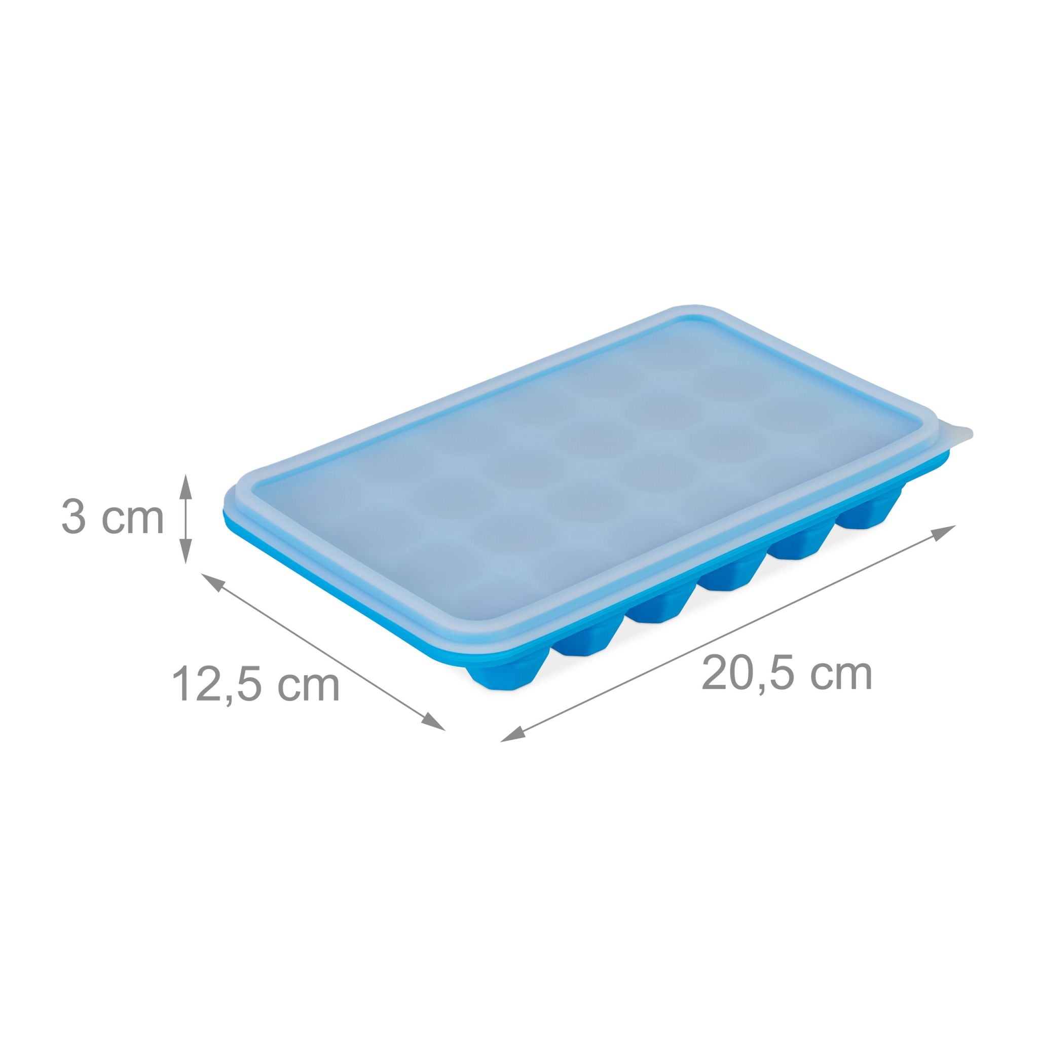 Eiswürfelform 4er-Set Diamant Blau-Transparent von Relaxdays
