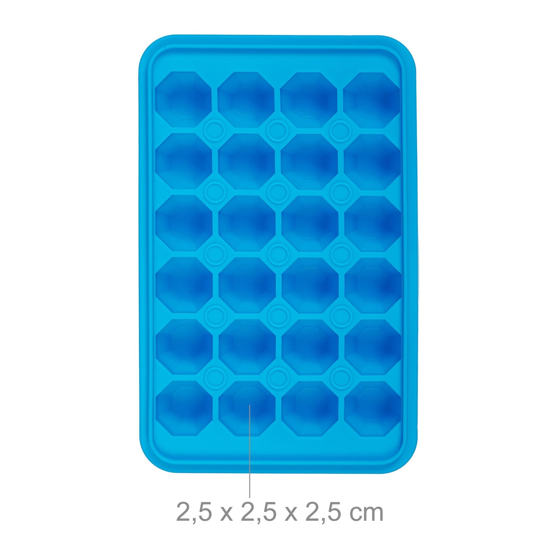 Eiswürfelform 4er-Set Diamant Blau-Transparent von Relaxdays