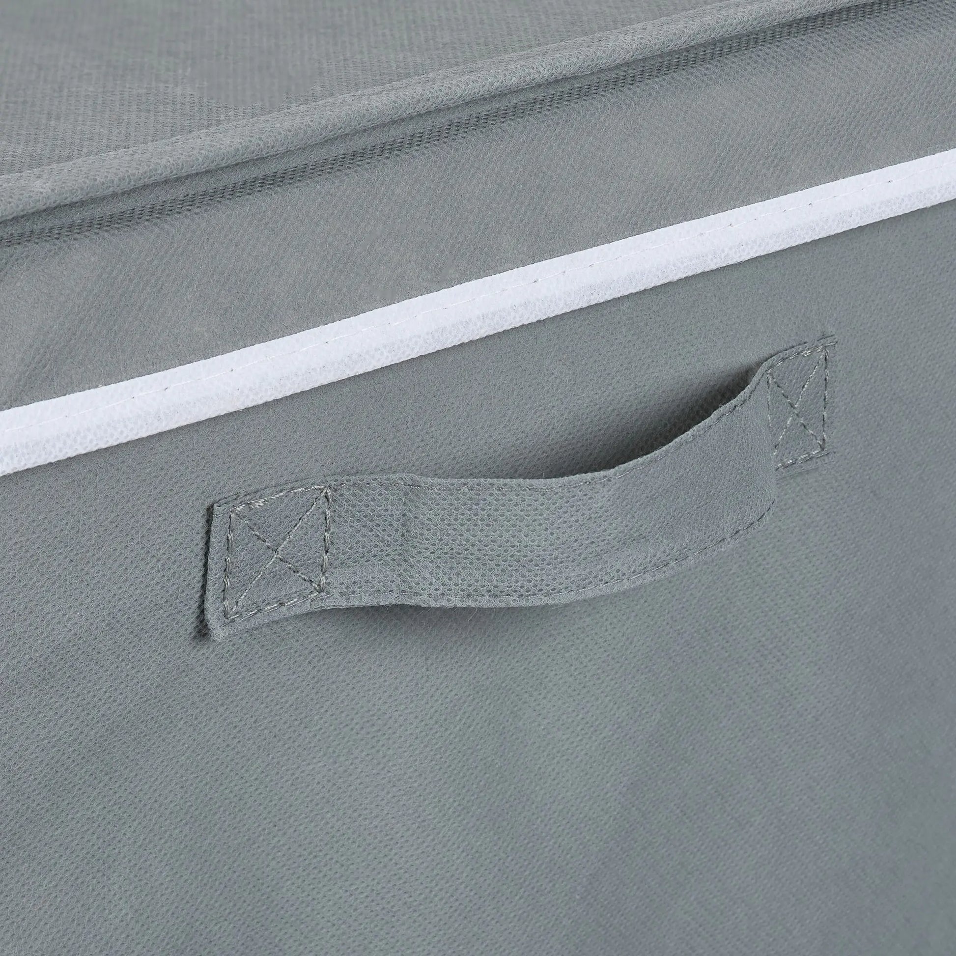 Wäschekorb mit Deckel 100L Weiss-Grau von Relaxdays