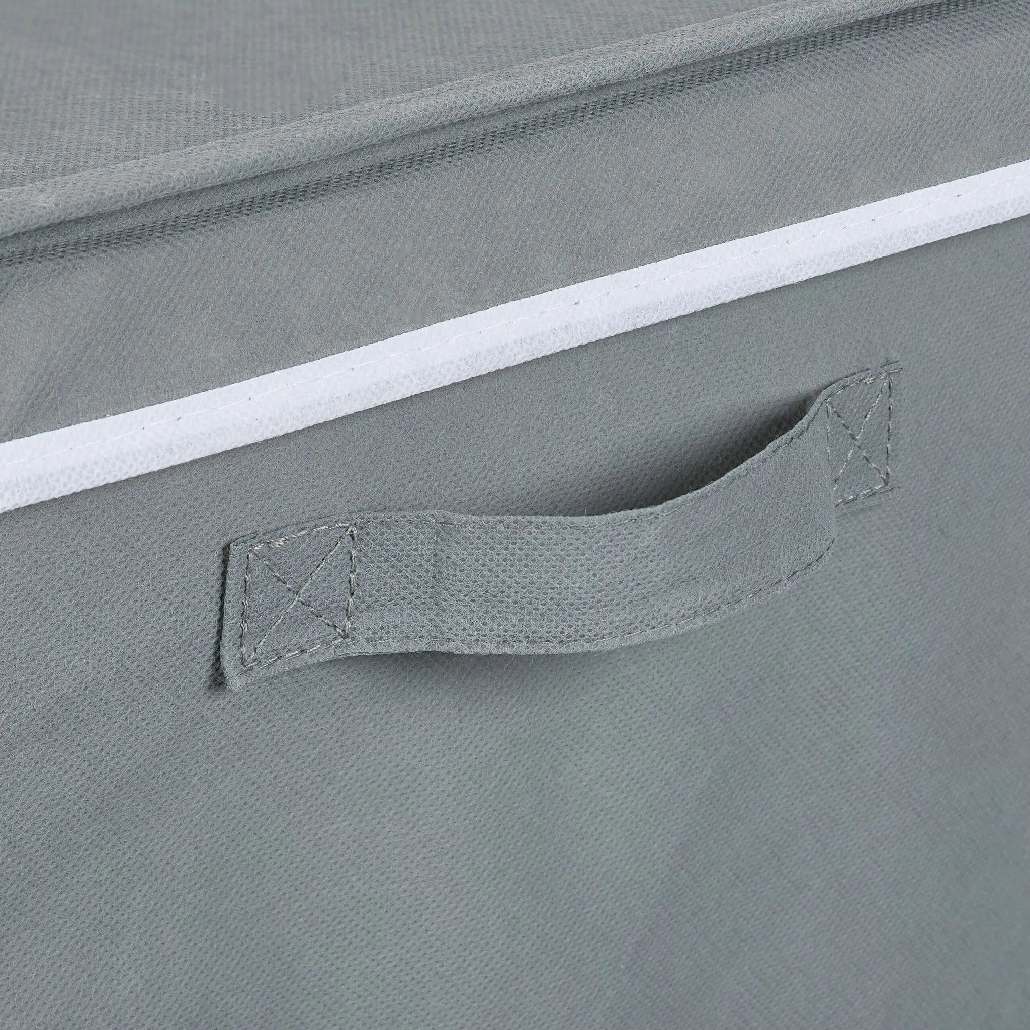 Wäschekorb mit Deckel 100L Weiss-Grau von Relaxdays