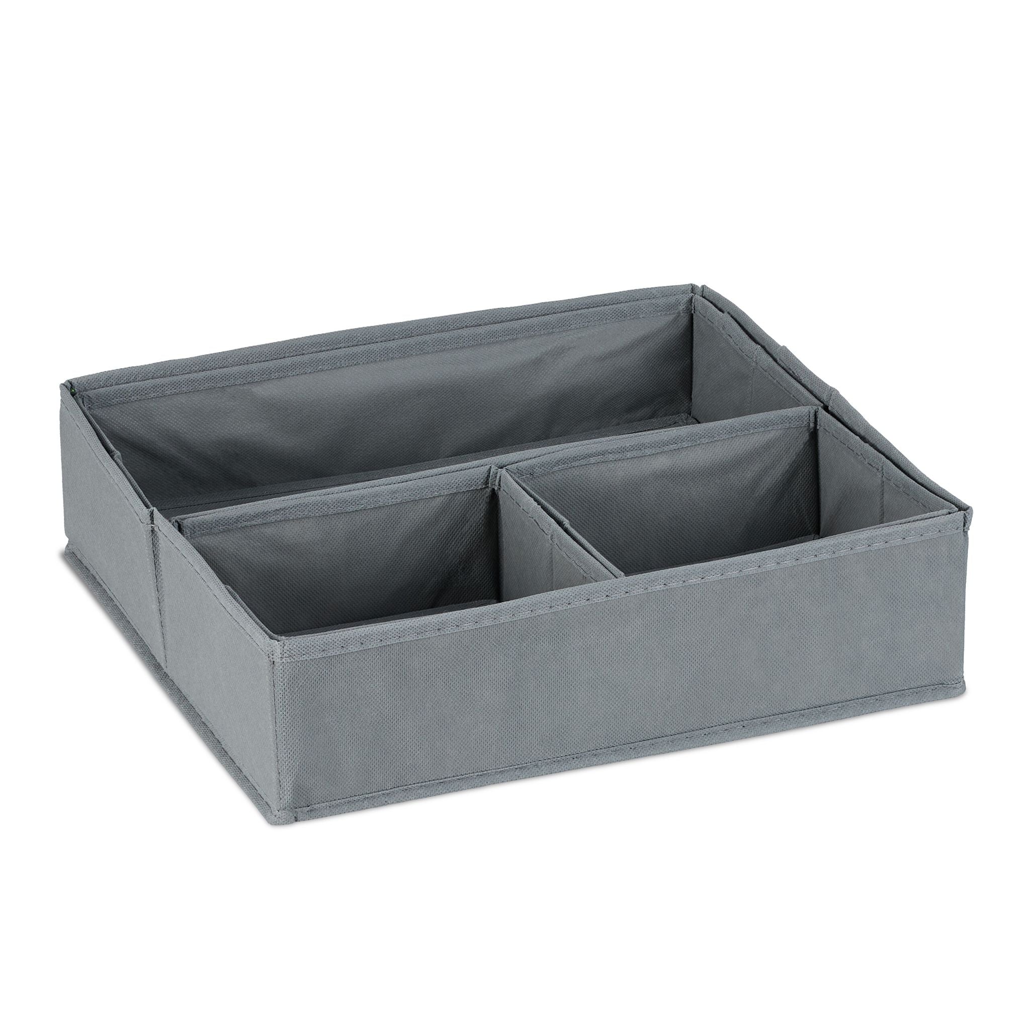 Schubladen Organizer Vlies 4tlg. Grau von Relaxdays