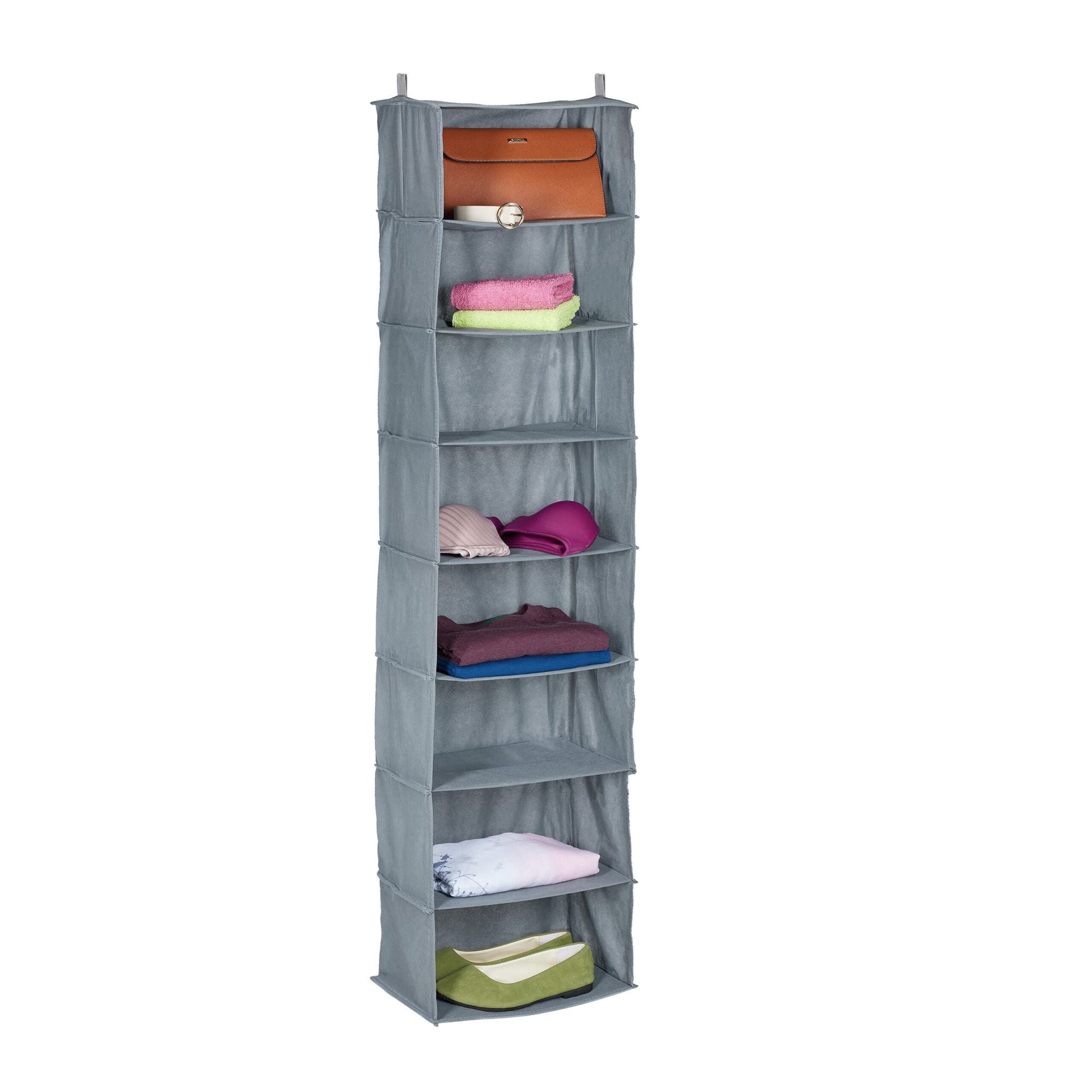 Hängeregal Kleiderschrank 8 Fächer Grau von Relaxdays