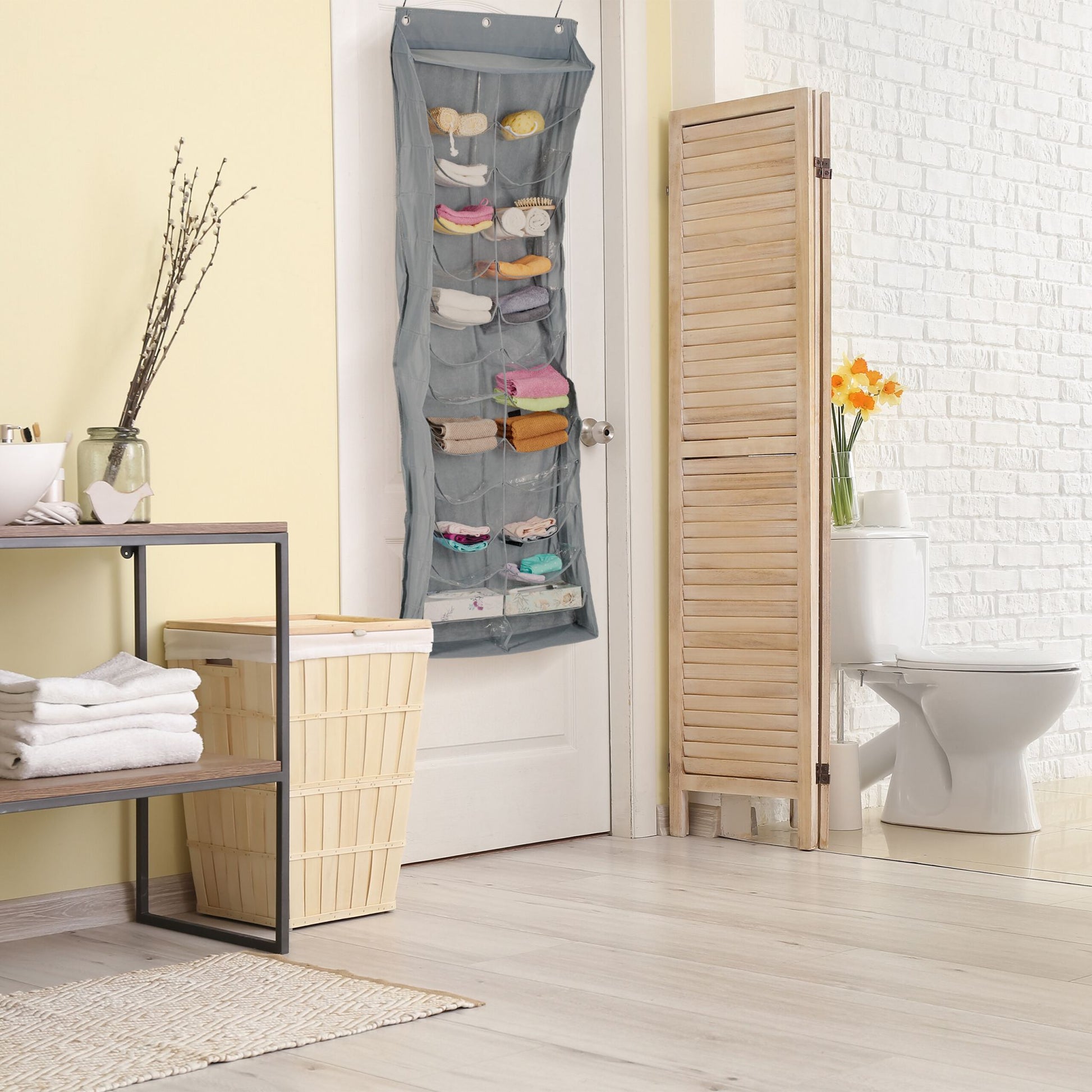 Türorganizer mit 26 Fächern Transparent-Grau von Relaxdays
