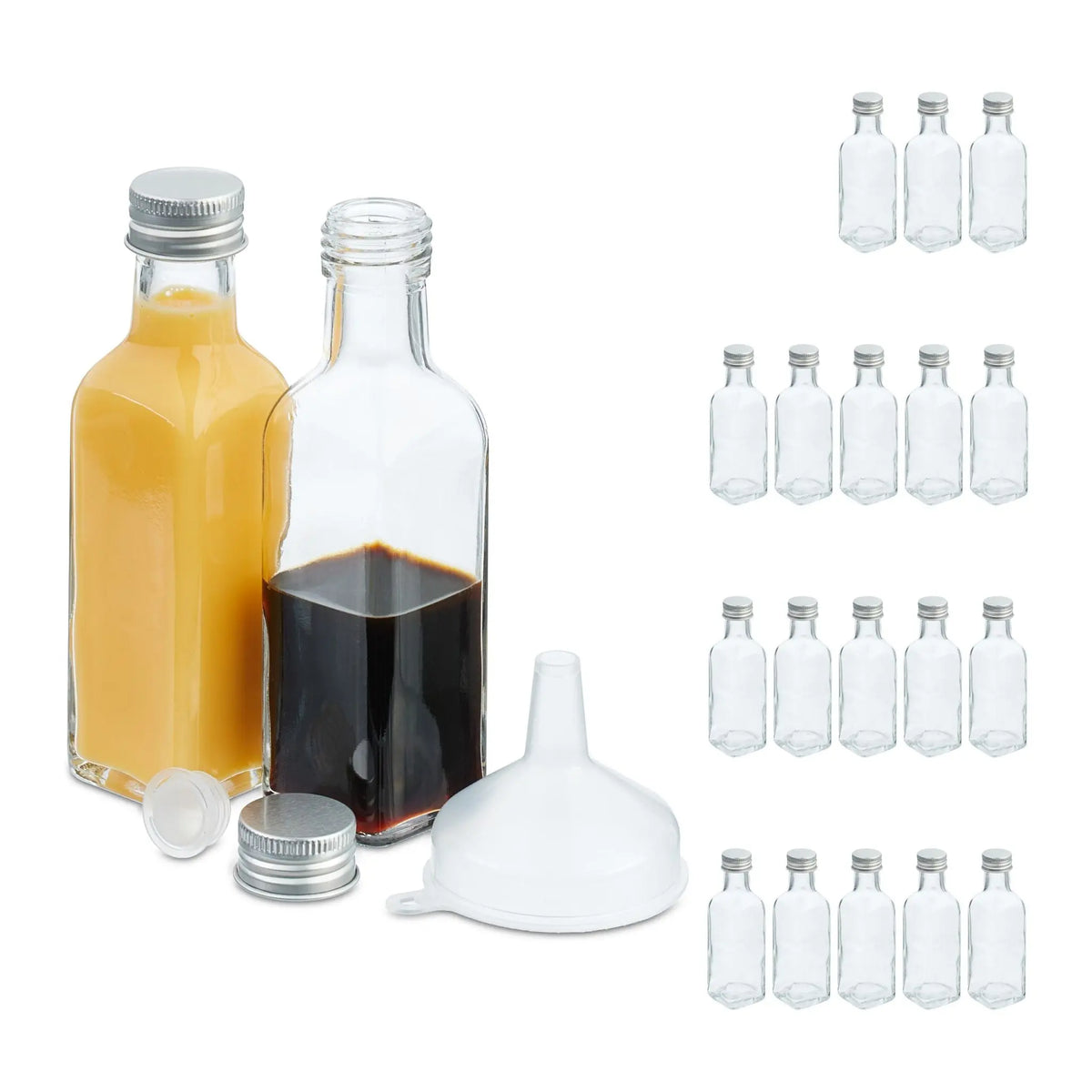 Kleine Flaschen Set 100ml Silber-Transparent von Relaxdays