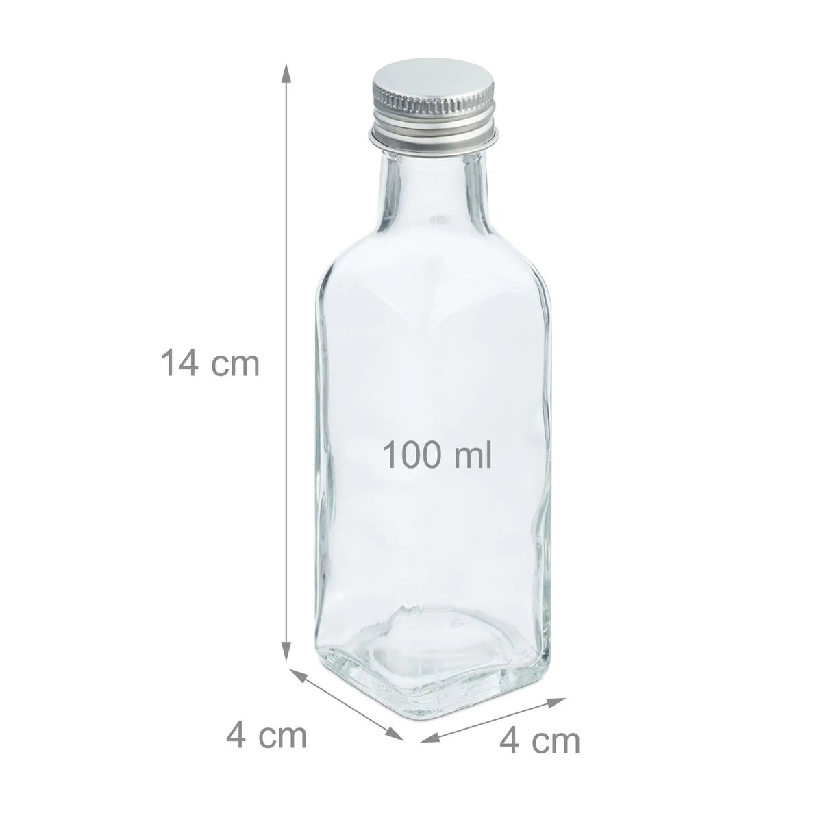 Kleine Flaschen Set 100ml Silber-Transparent von Relaxdays
