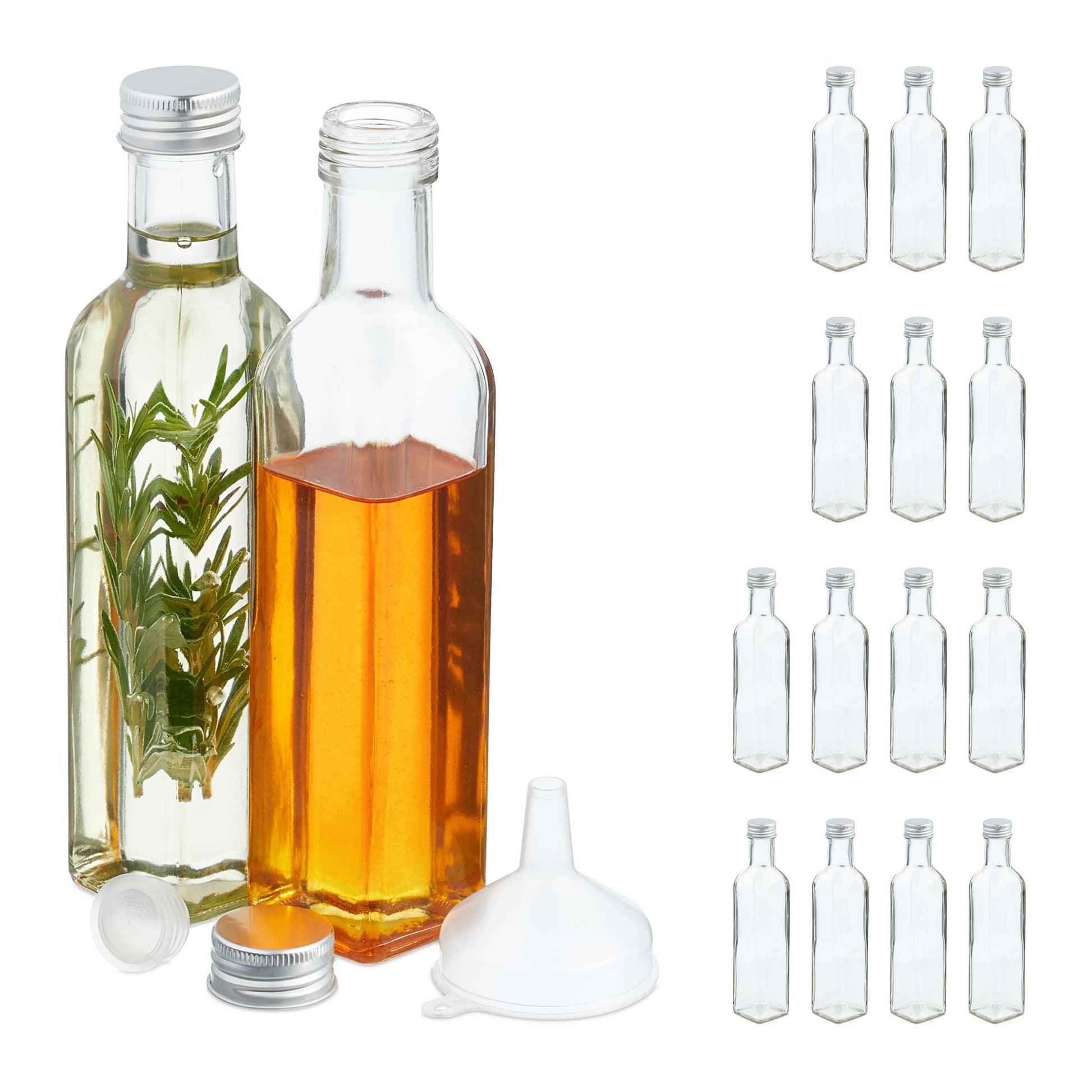 Flaschen zum Befüllen 250ml Silber-Transparent von Relaxdays