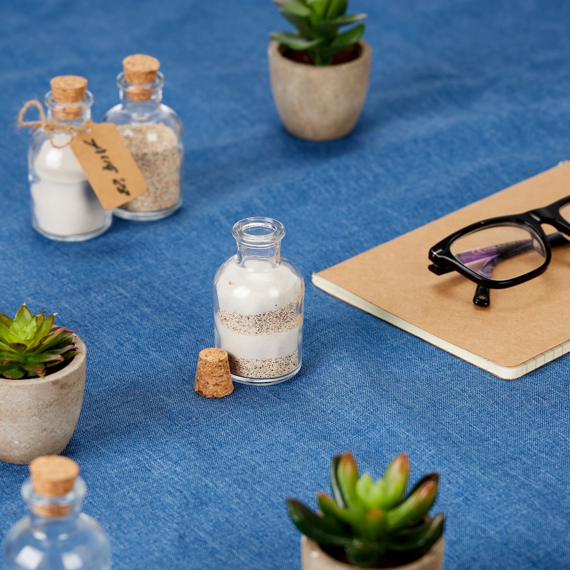 Dekogläser-Set mit Korken Hellbraun-Transparent von Relaxdays