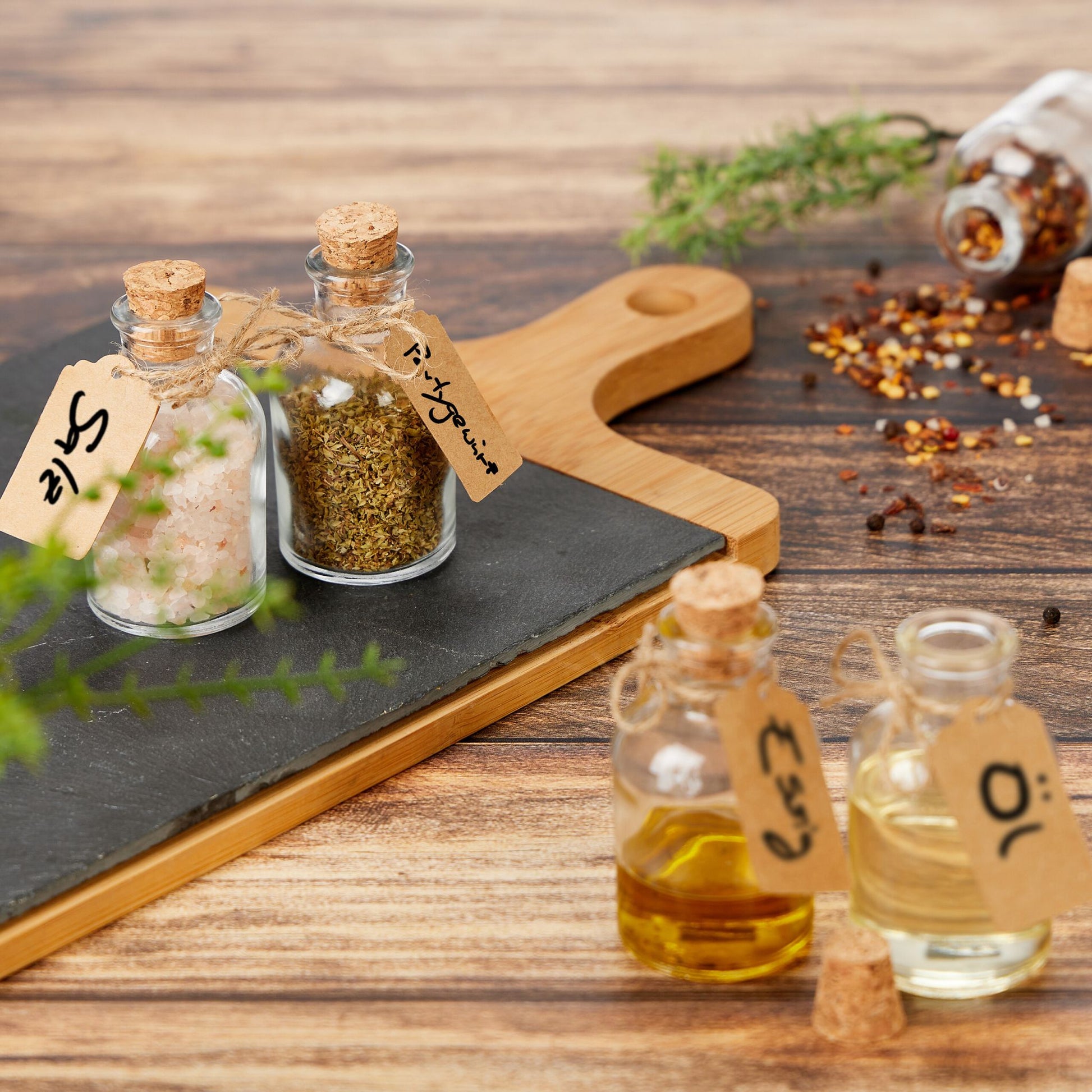 Dekogläser-Set mit Korken Hellbraun-Transparent von Relaxdays