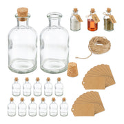 Dekogläser-Set mit Korkdeckel Hellbraun-Transparent von Relaxdays
