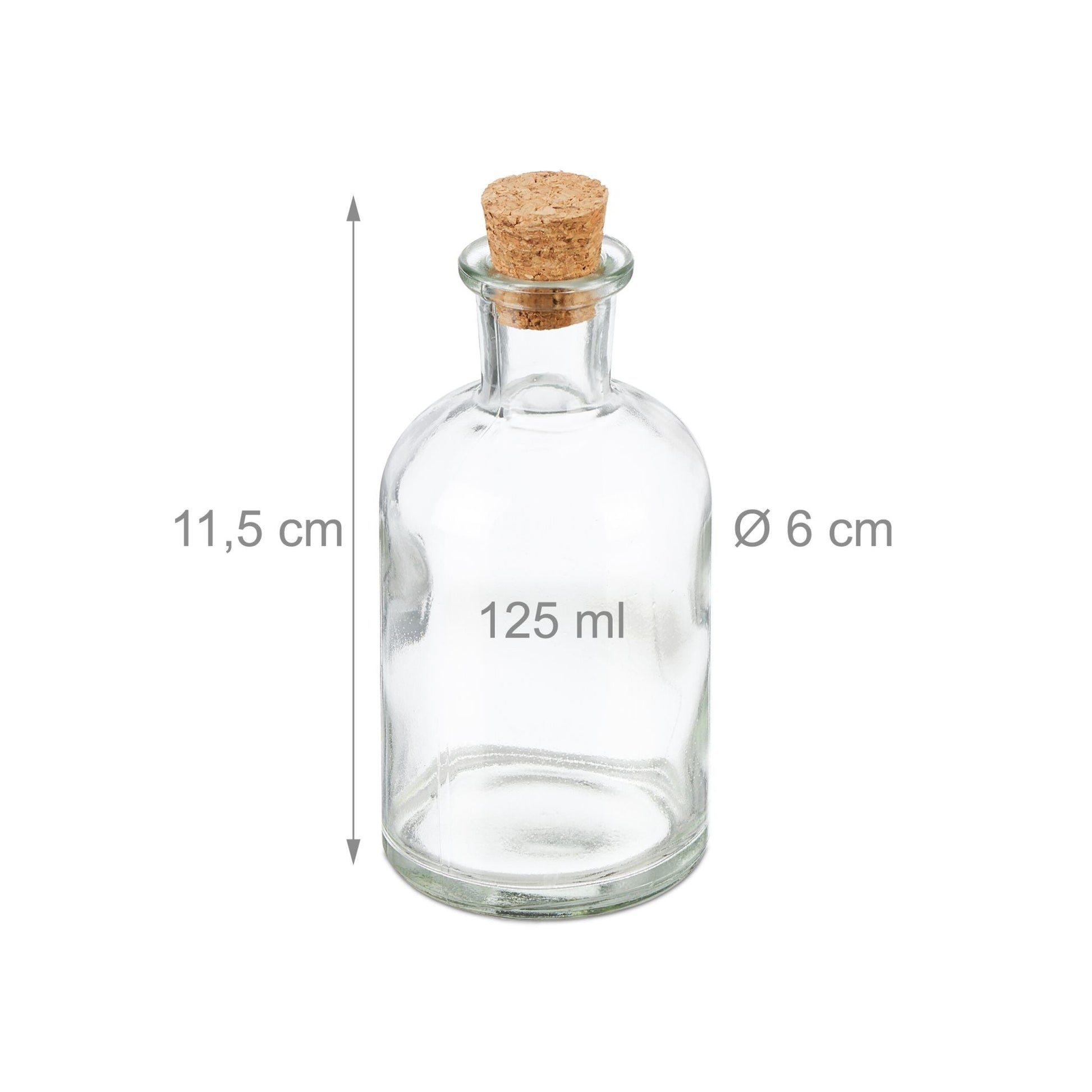 Dekogläser-Set mit Korkdeckel Hellbraun-Transparent von Relaxdays