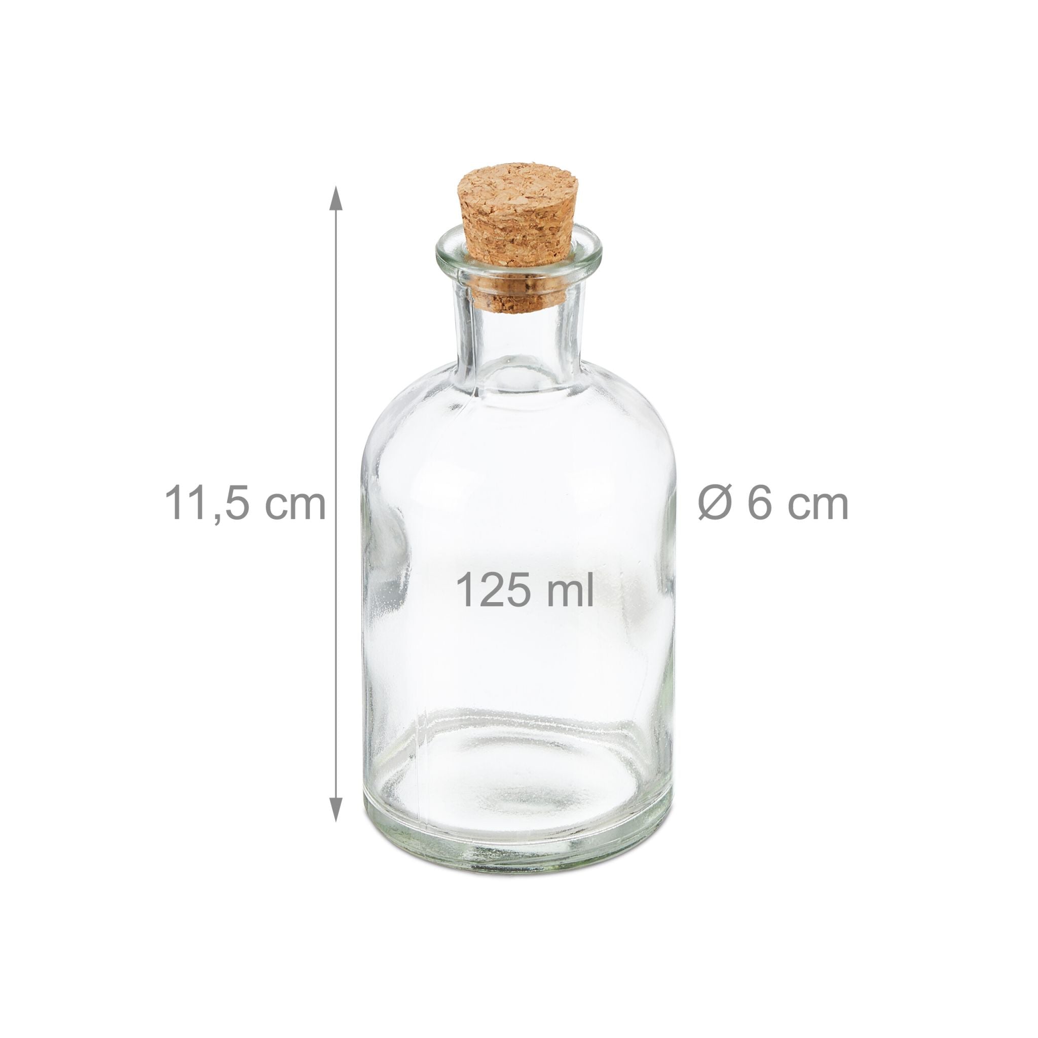 Dekogläser-Set mit Korkdeckel Hellbraun-Transparent von Relaxdays