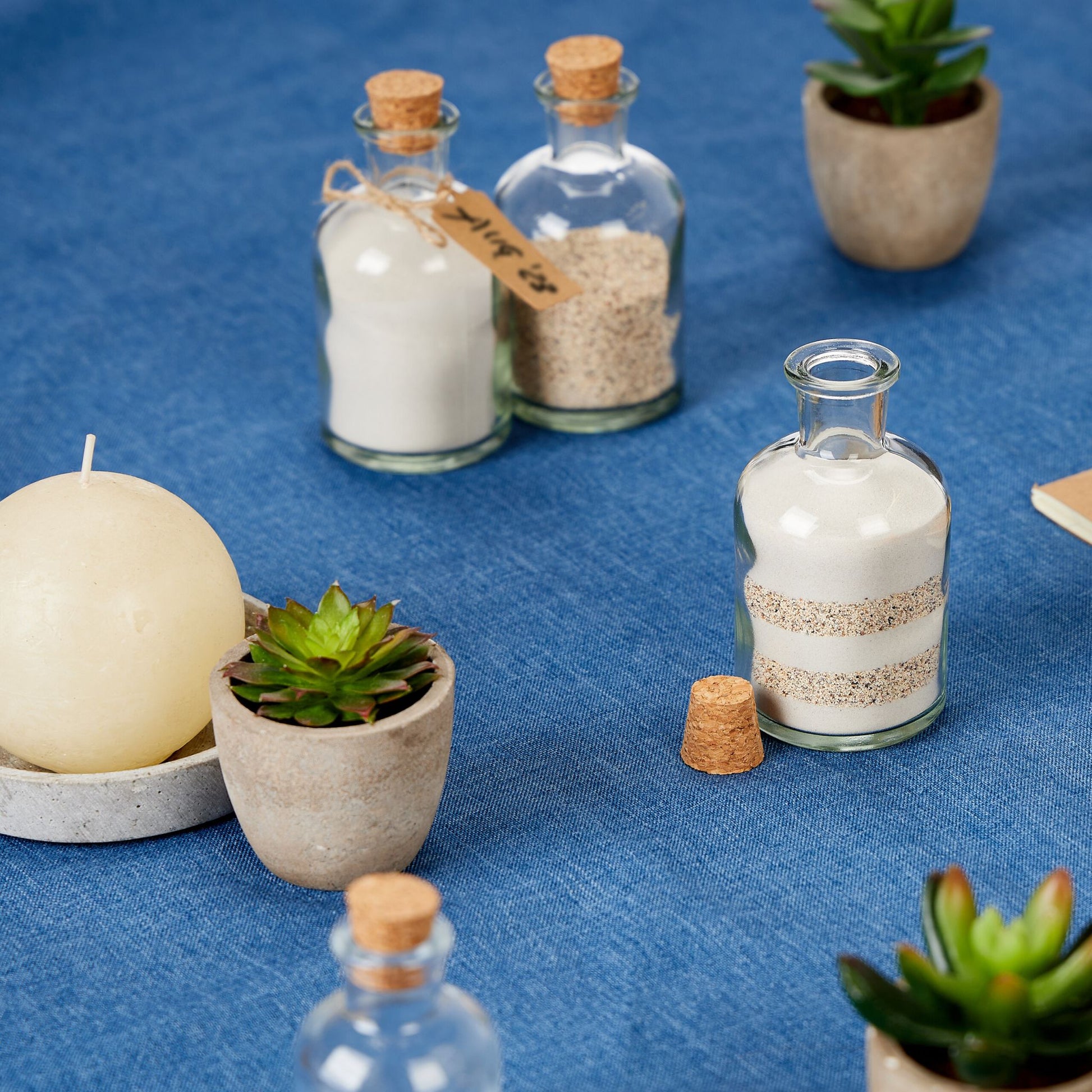 Dekogläser-Set mit Korkdeckel Hellbraun-Transparent von Relaxdays