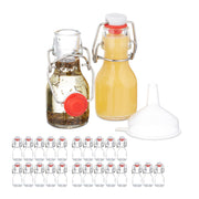 Kleine Flaschen mit Bügelverschluss Set Weiss-Rot-Transparent von Relaxdays