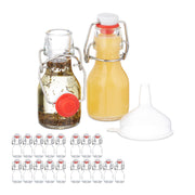 Kleine Flaschen mit Bügelverschluss Set Weiss-Rot-Transparent von Relaxdays