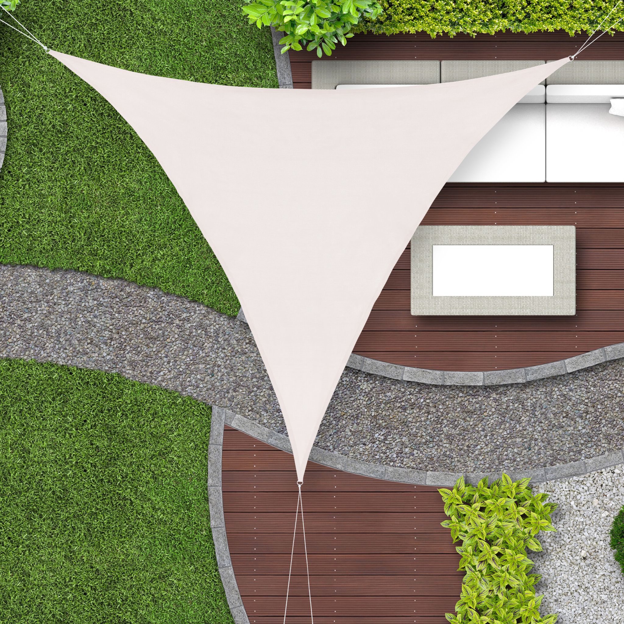 Dreieckiges Sonnensegel HDPE Weiss von Relaxdays