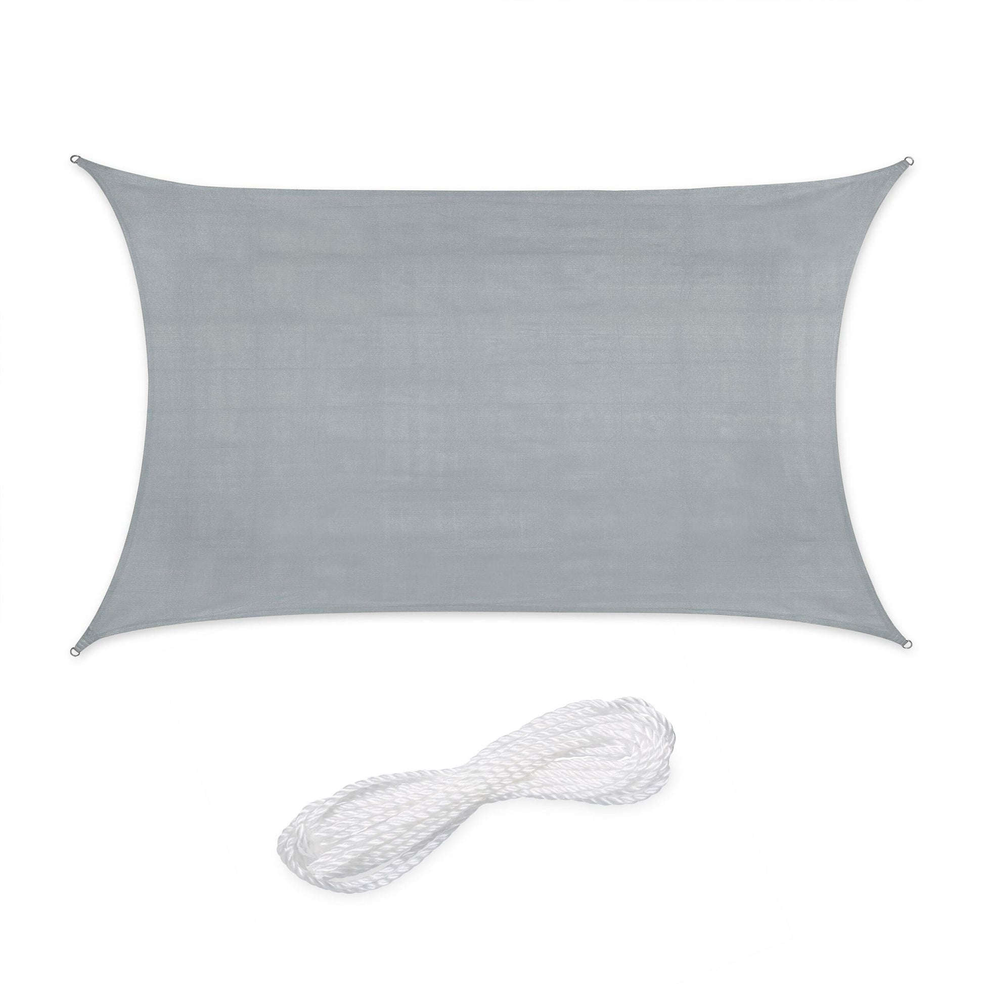 Rechteckiges Sonnensegel HDPE Grau von Relaxdays