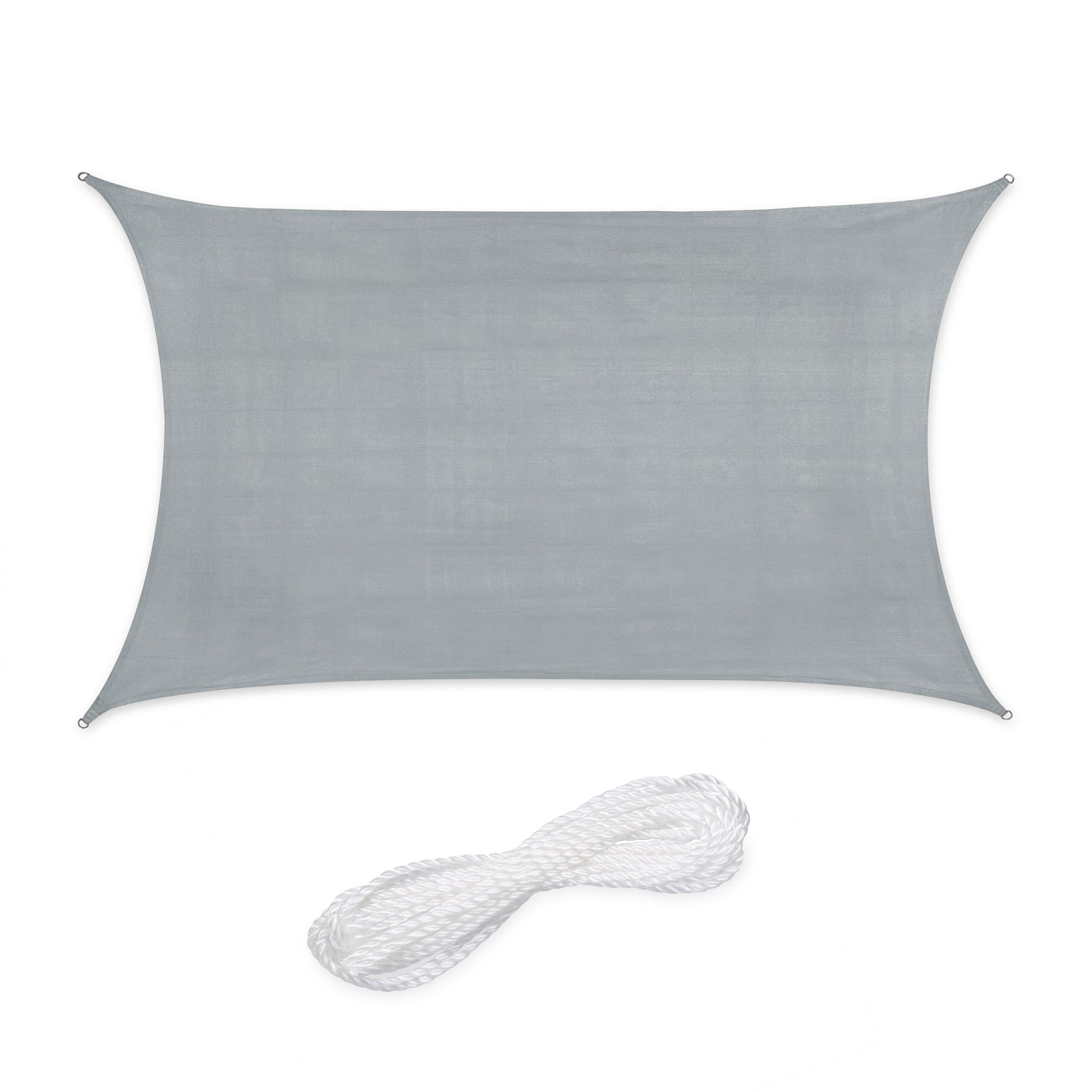 Rechteckiges Sonnensegel HDPE Grau von Relaxdays