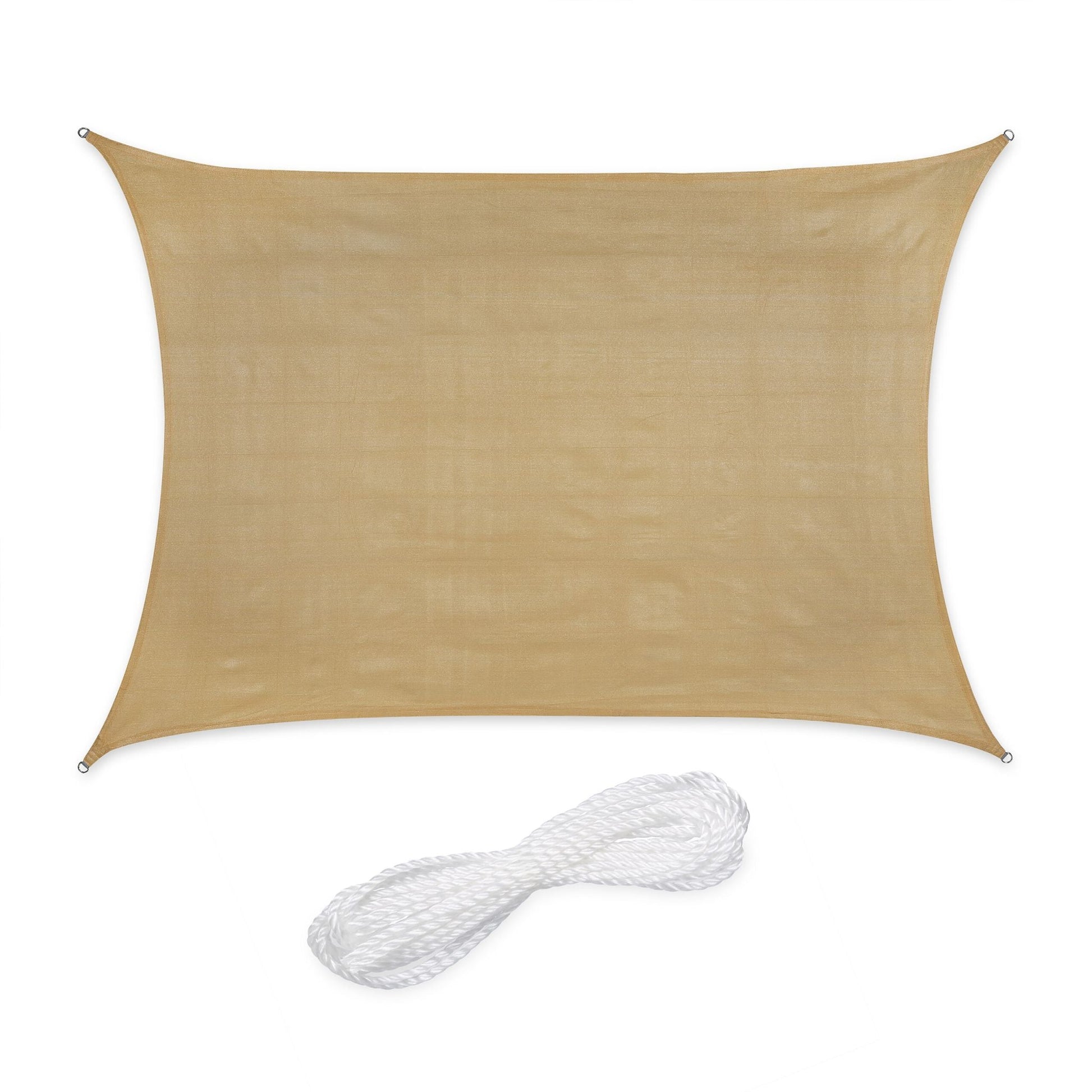 Rechteckiges Sonnensegel HDPE Beige von Relaxdays