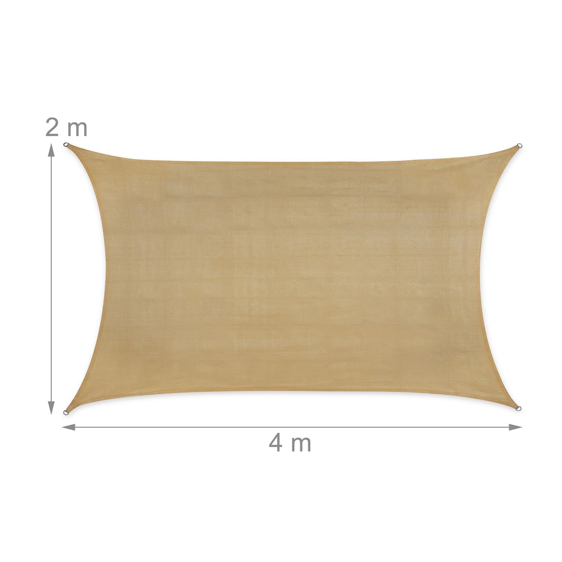 Rechteckiges Sonnensegel HDPE Beige von Relaxdays