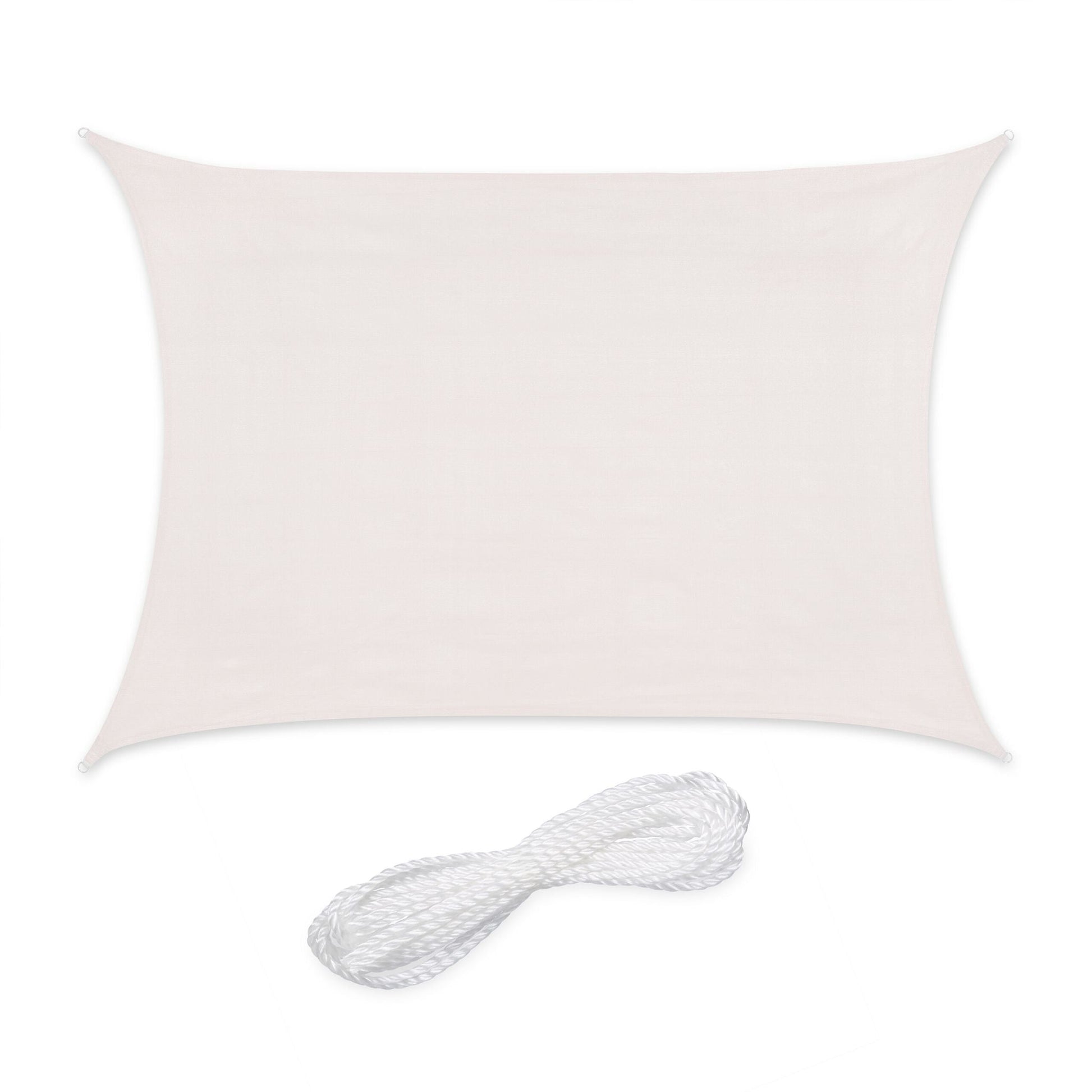 Rechteckiges Sonnensegel HDPE Weiss von Relaxdays
