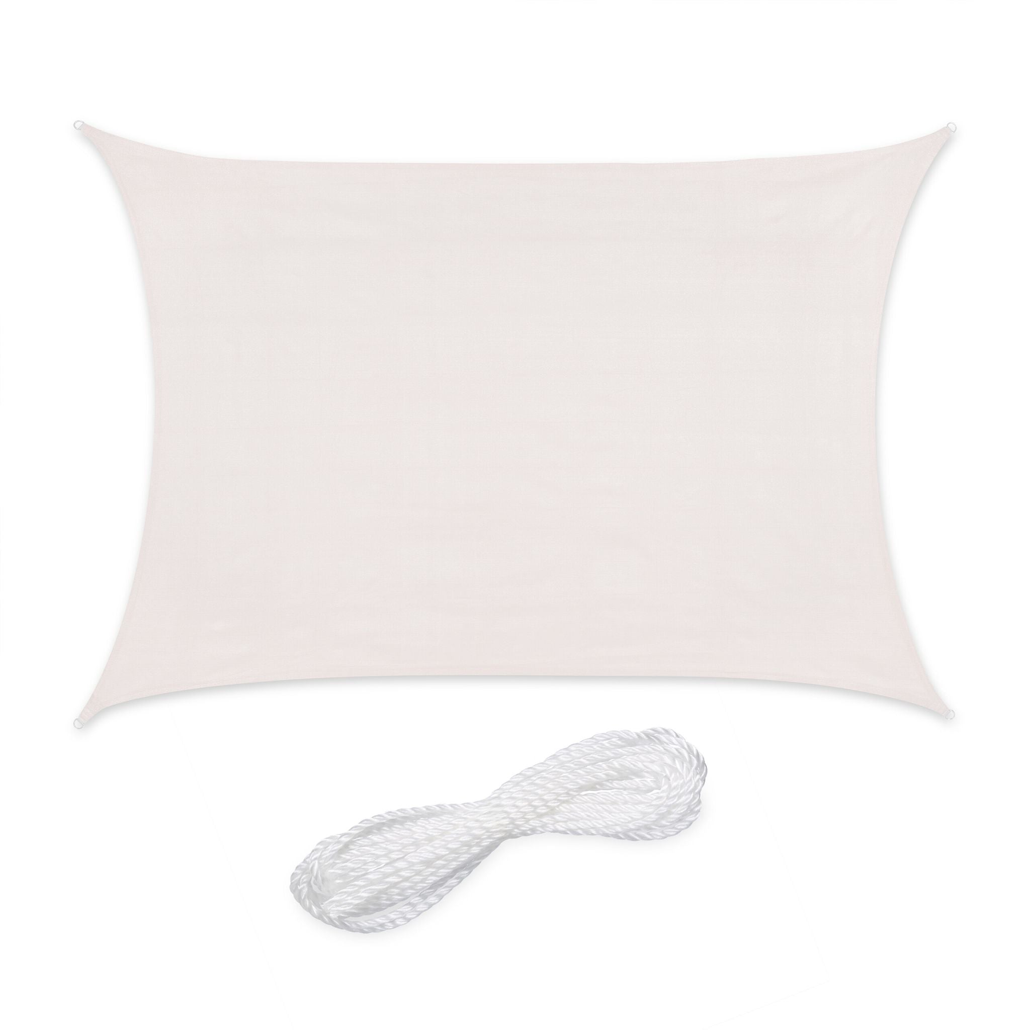Rechteckiges Sonnensegel HDPE Weiss von Relaxdays