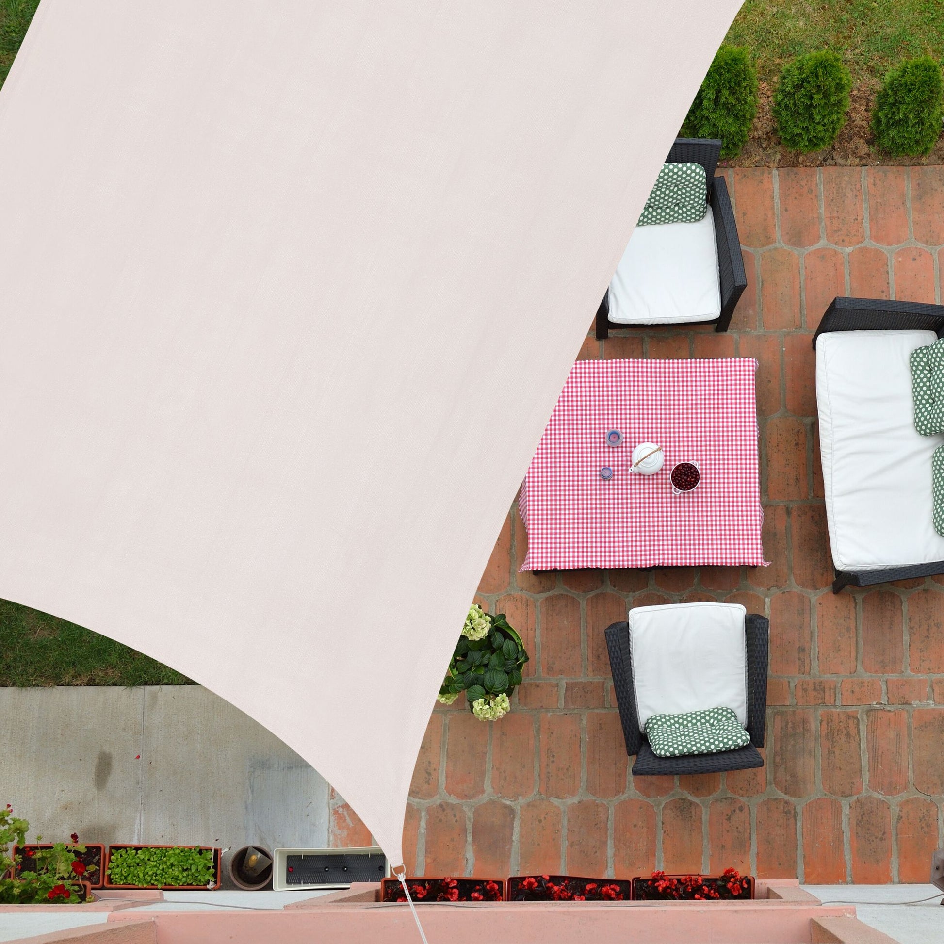 Rechteckiges Sonnensegel HDPE Weiss von Relaxdays