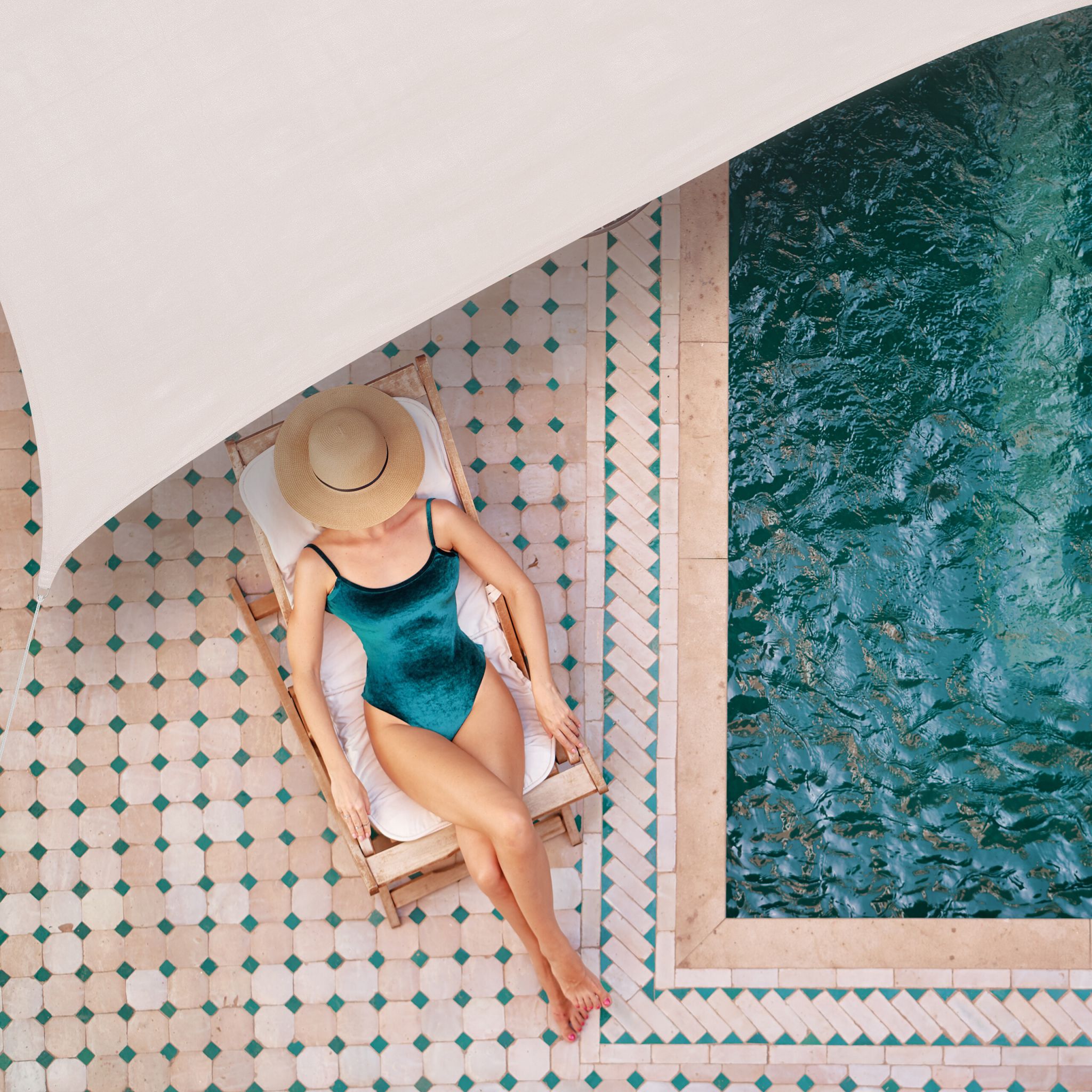 Rechteckiges Sonnensegel HDPE Weiss von Relaxdays