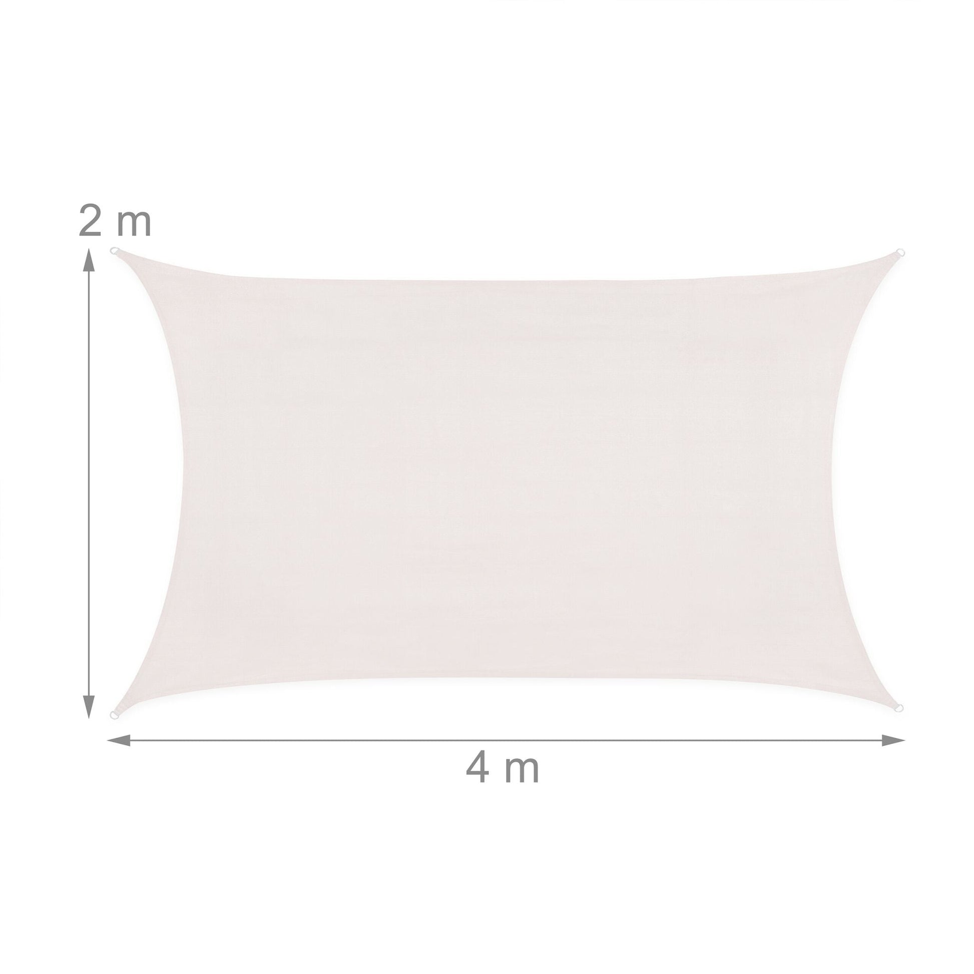 Rechteckiges Sonnensegel HDPE Weiss von Relaxdays