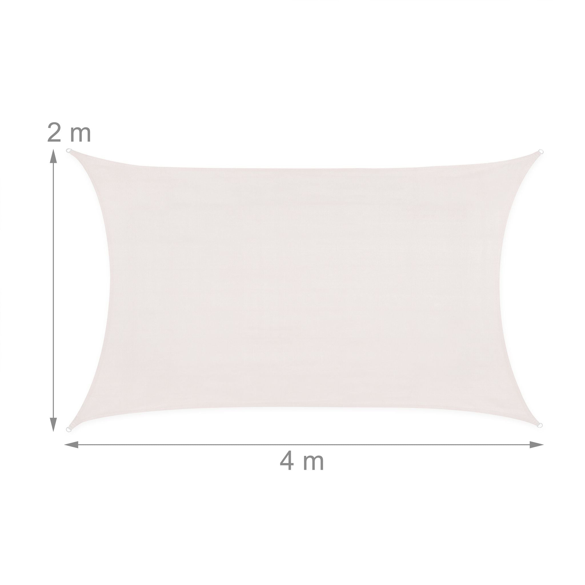 Rechteckiges Sonnensegel HDPE Weiss von Relaxdays