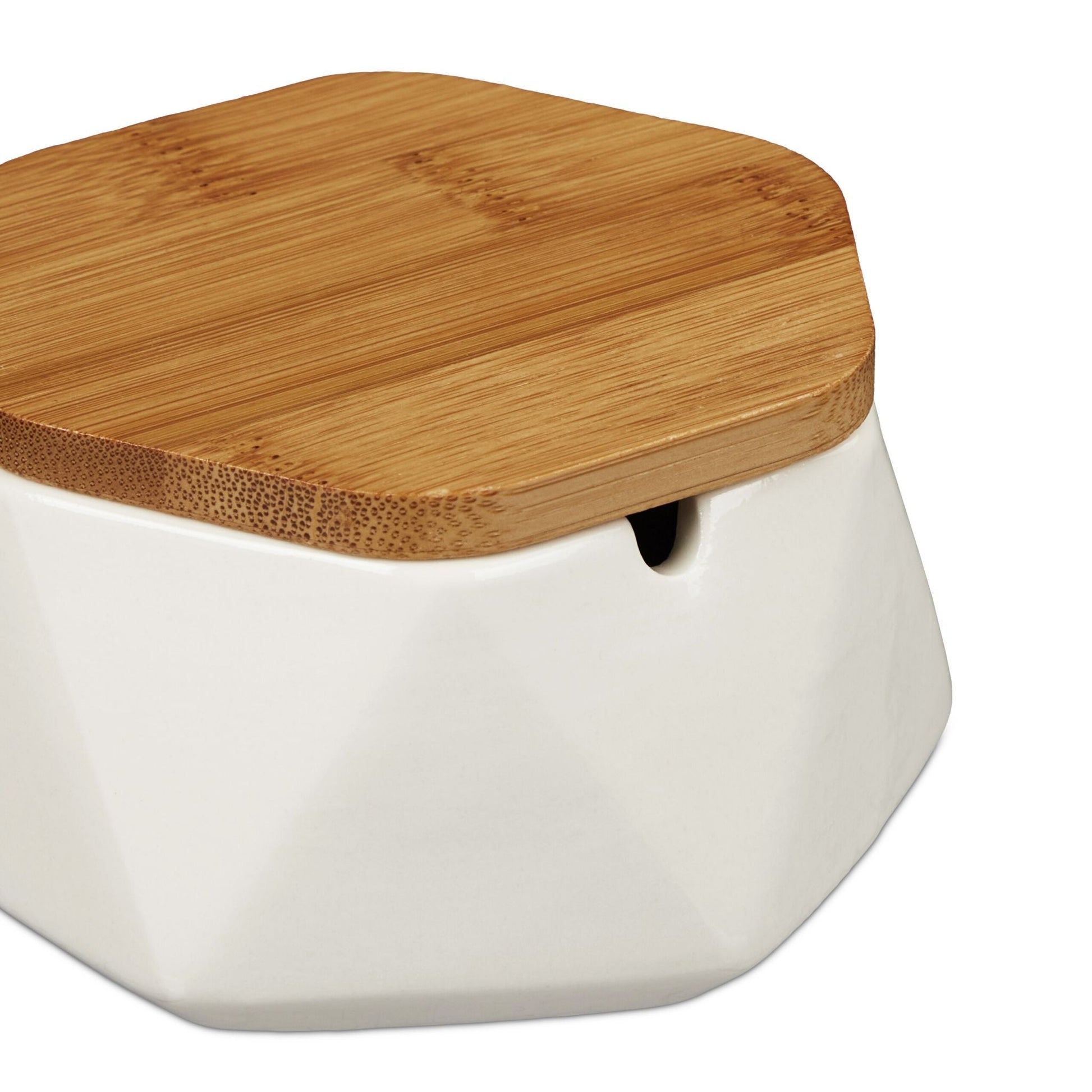 Aschenbecher mit Deckel Weiss-Hellbraun von Relaxdays