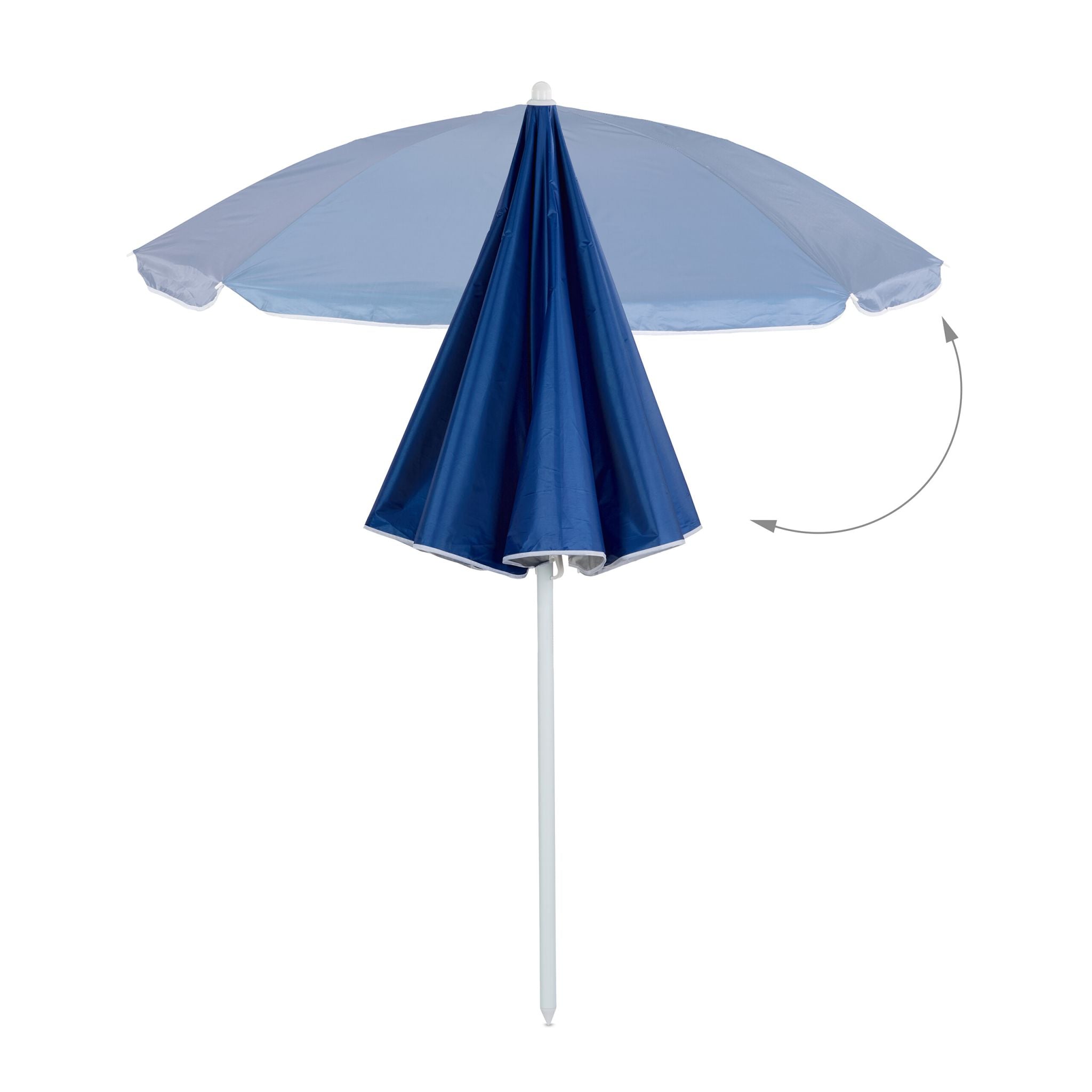 Sonnenschirm 160cm Weiss-Blau-Silber von Relaxdays